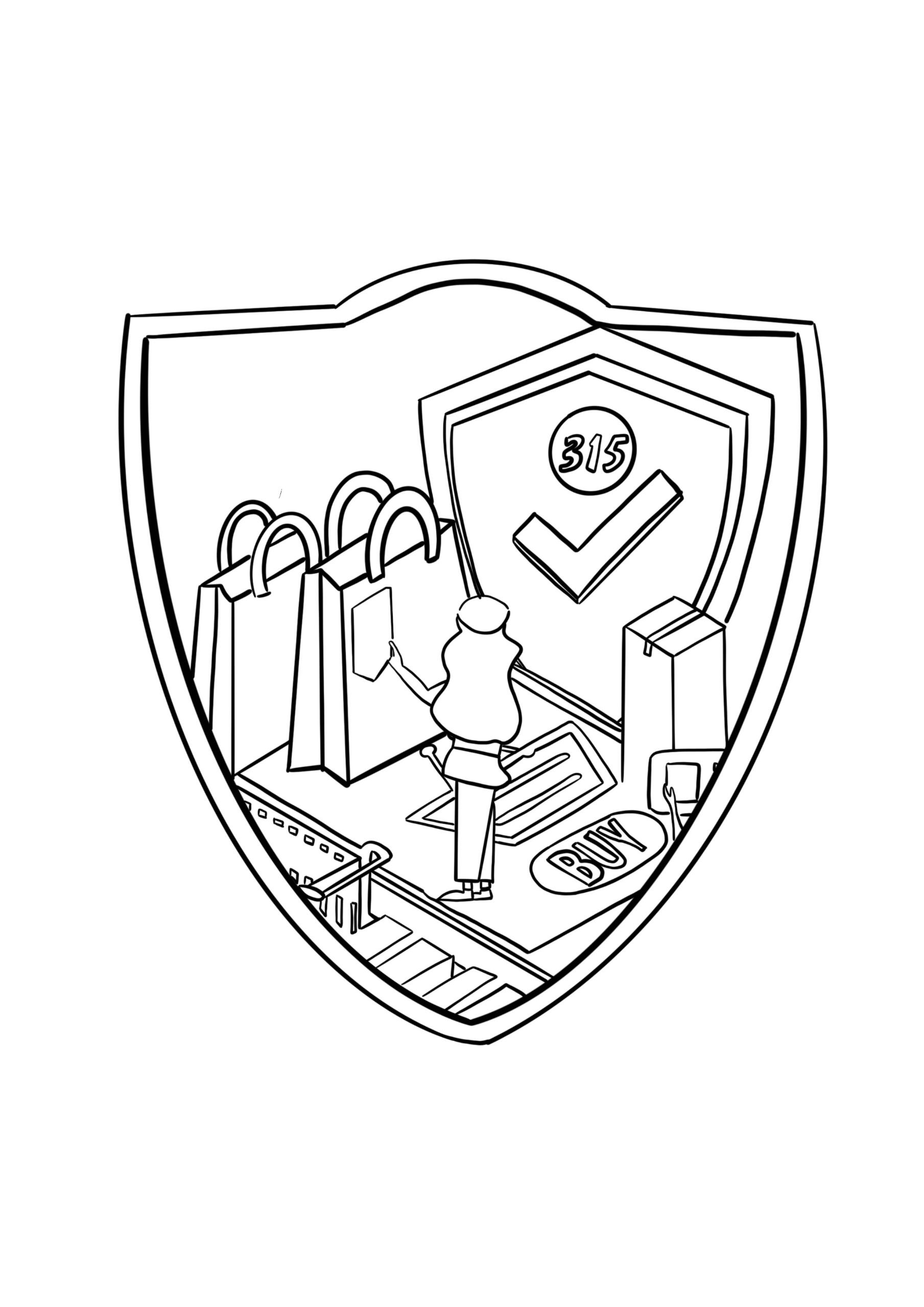 315消费者权益日线描素材