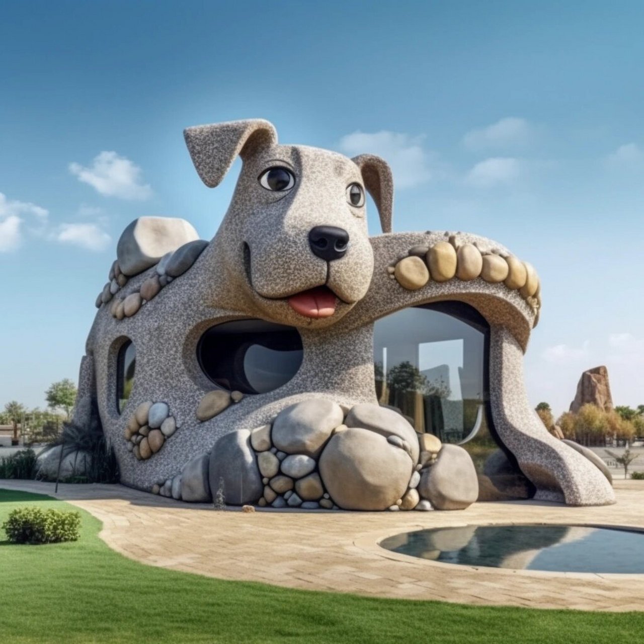 可爱狗狗造型屋 合集 落地方式:grc水泥直塑