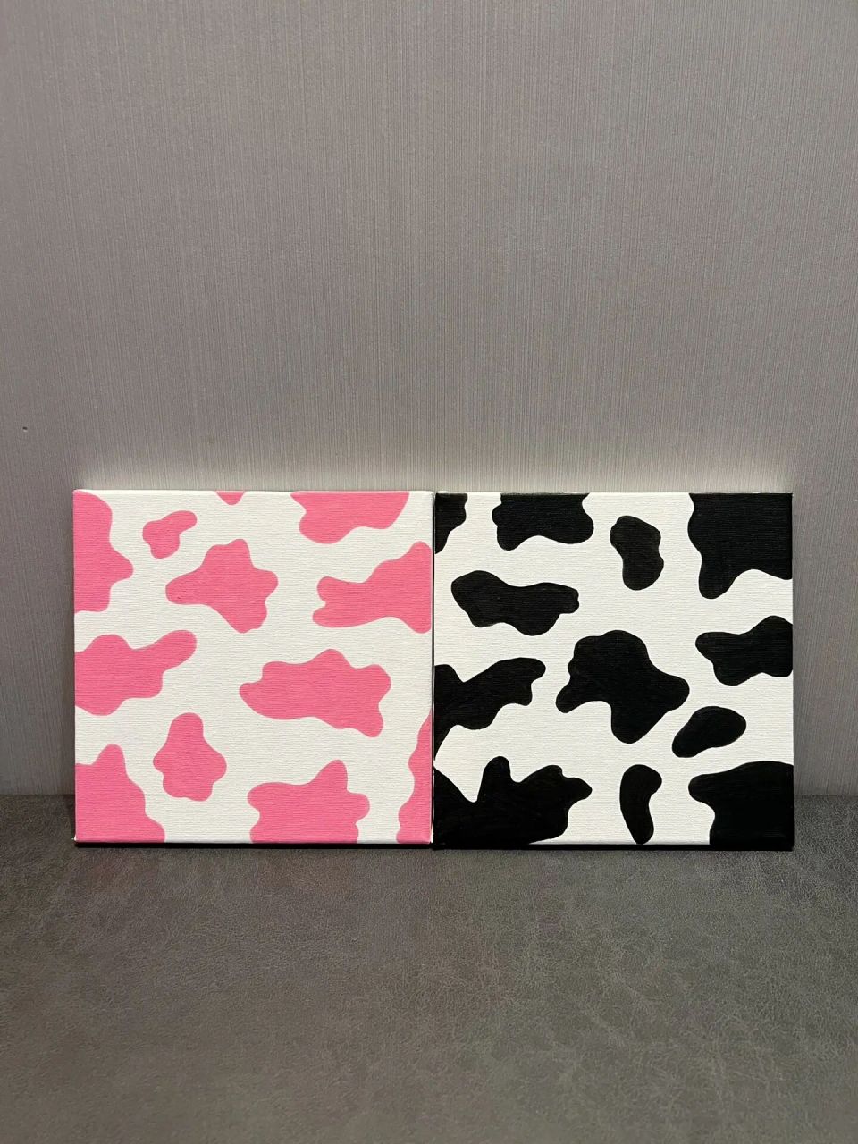 奶牛纹极简风丙烯画 太爱奶牛纹的元素啦