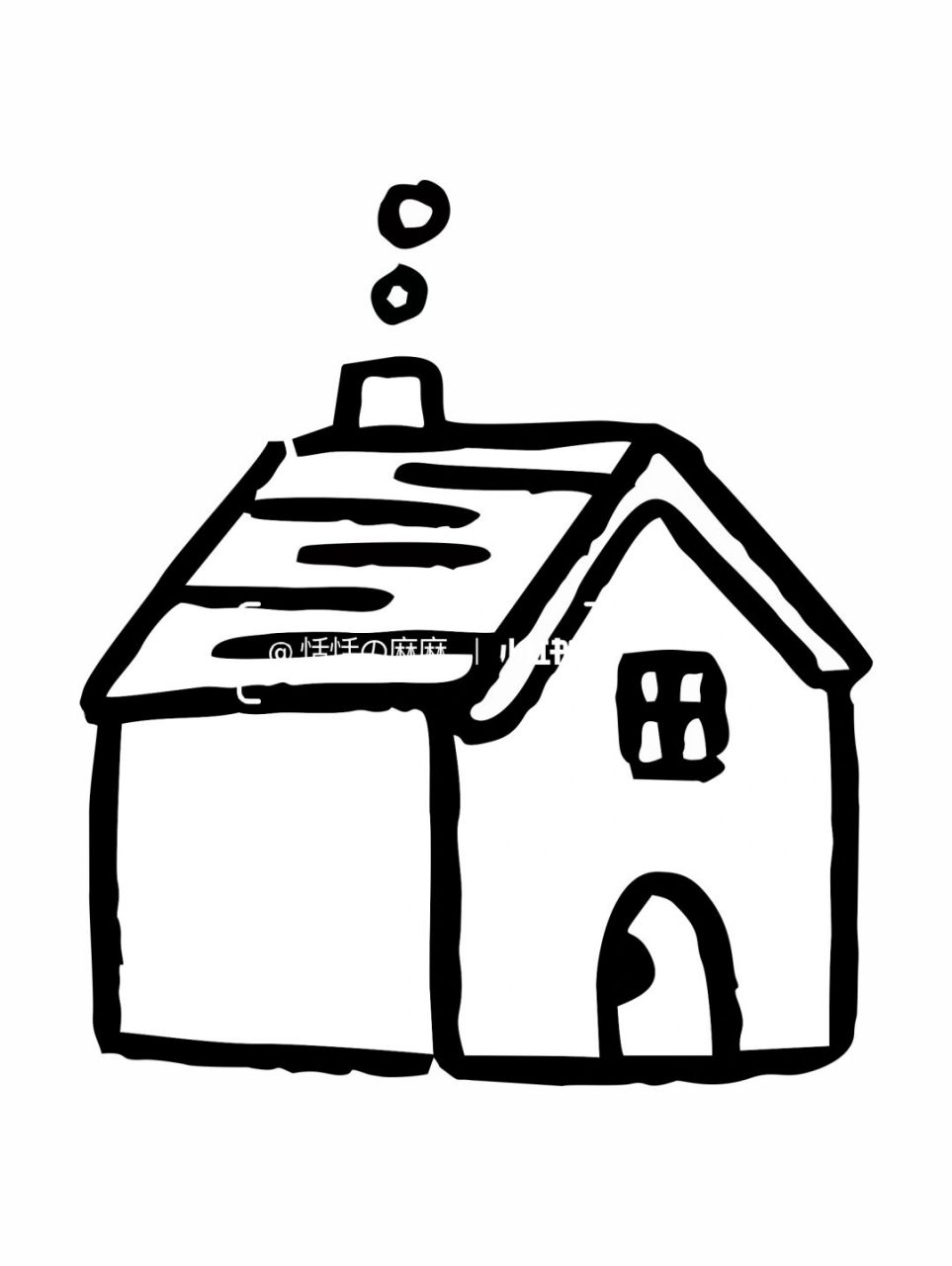 常见的卡通房子简笔画素材92,零基础绘画,黑白ins插画手帐素材,房子