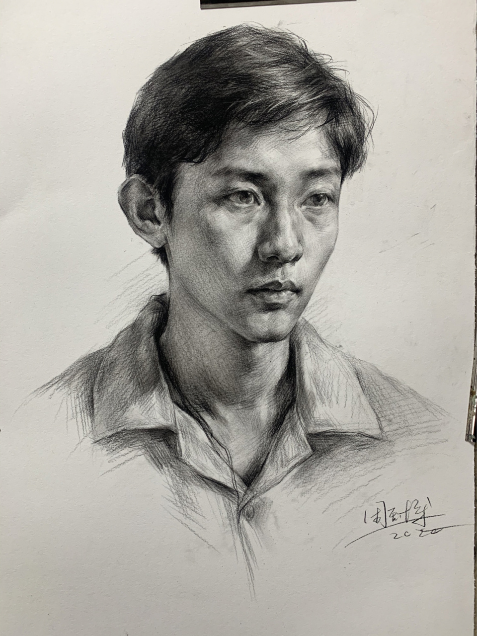 素描头像男青年步骤图解8815 画画小帅哥0769♂15～ 今天