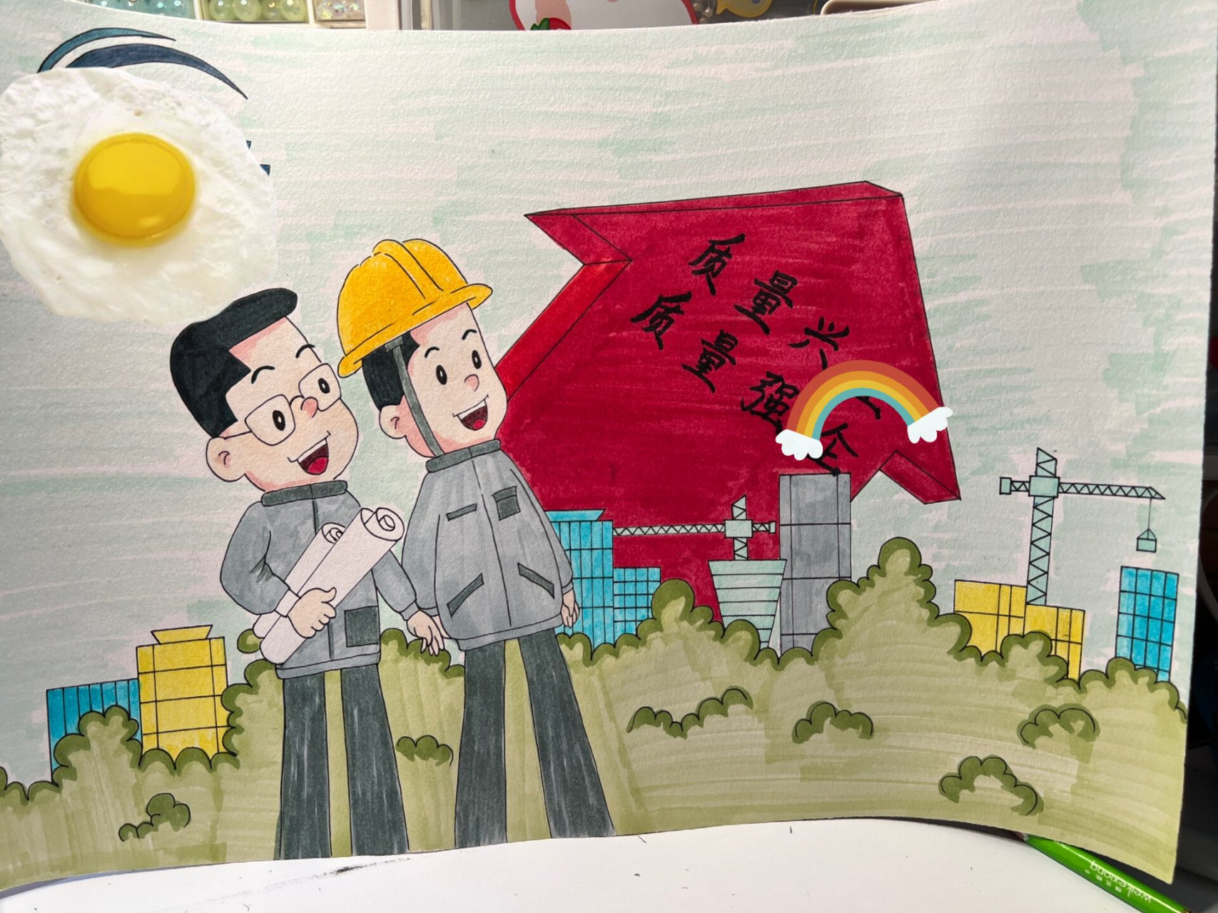 质量月漫画 这幅画是应客户要求画的!右上角是一个标志我挡上了!