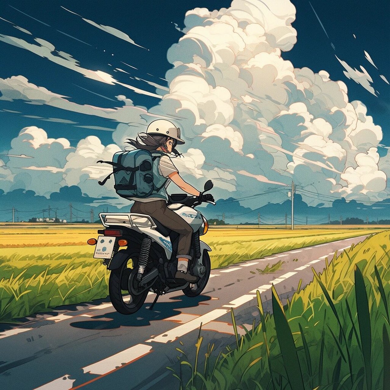 女骑手的头像,步履不停,终会相遇 #手绘头像# #微信头像