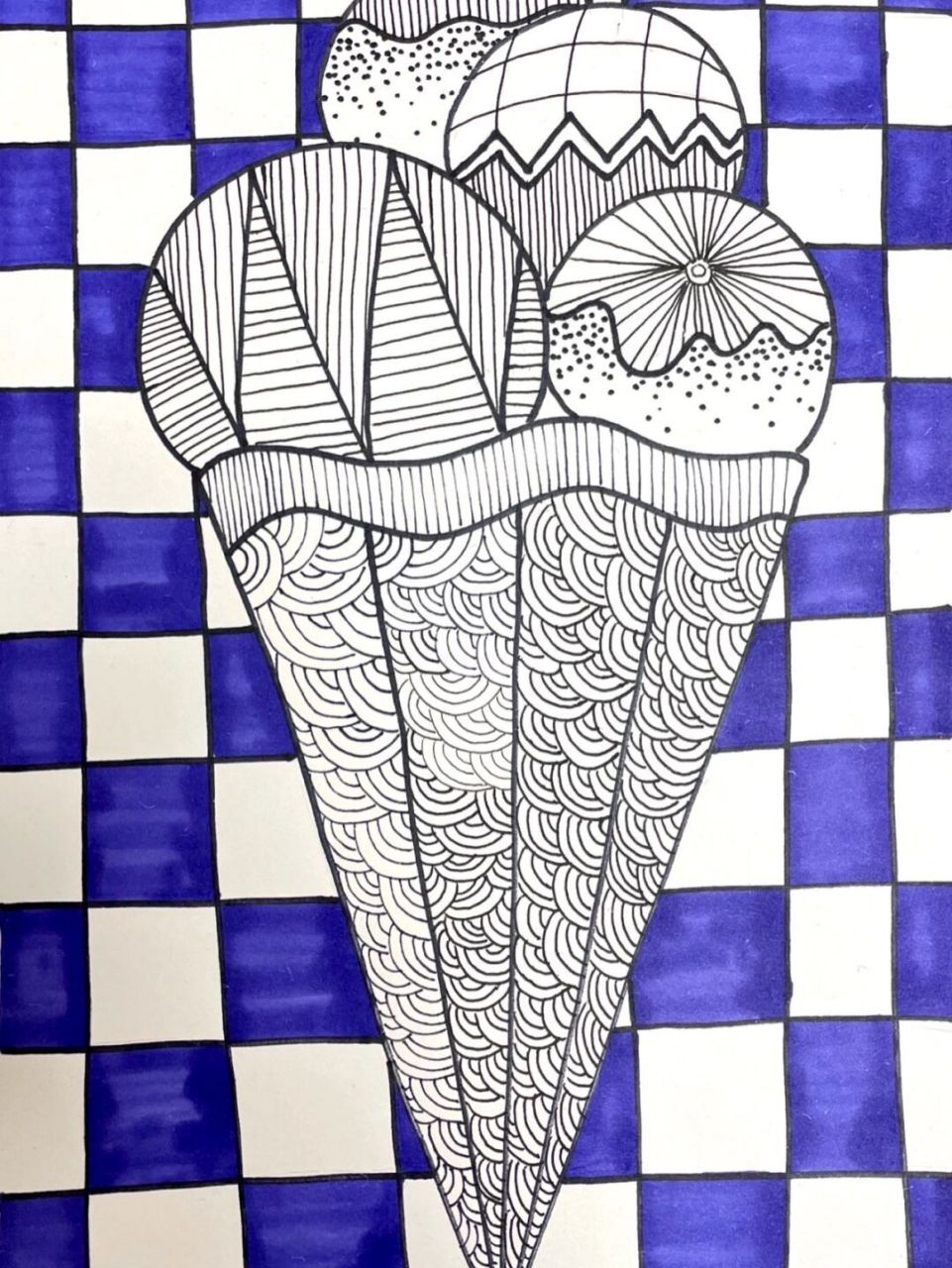 儿童画线描冰淇淋90 冰淇淋线描90 适合年龄5-7岁儿童 练习天条