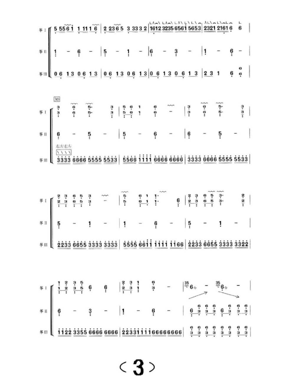这是各位古筝老师需要的《赛马》重奏曲谱吗!