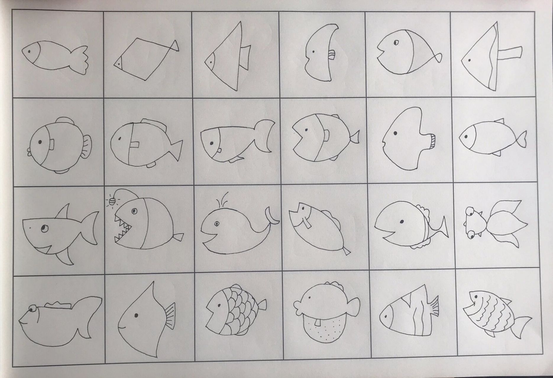 简笔画 |鱼        家人们戴好口罩哦!