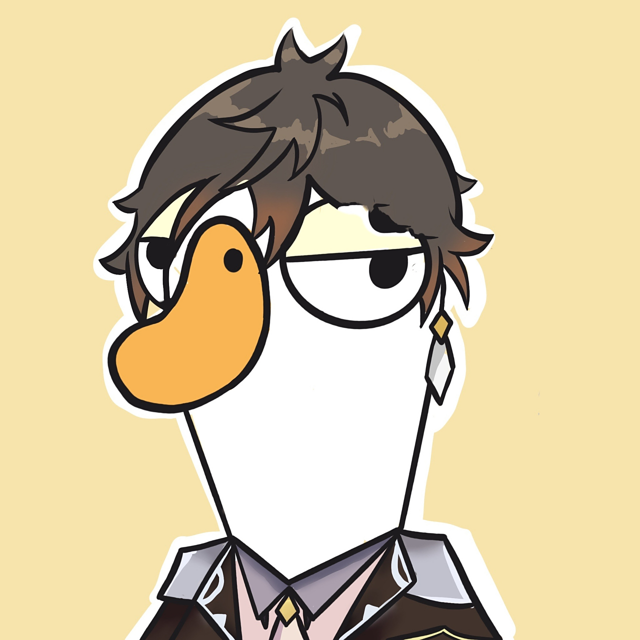 鹅鸭杀原神头像|钟离|鹅鸭杀 哈哈哈哈最近玩鹅鸭杀 玩上瘾啦 画了个