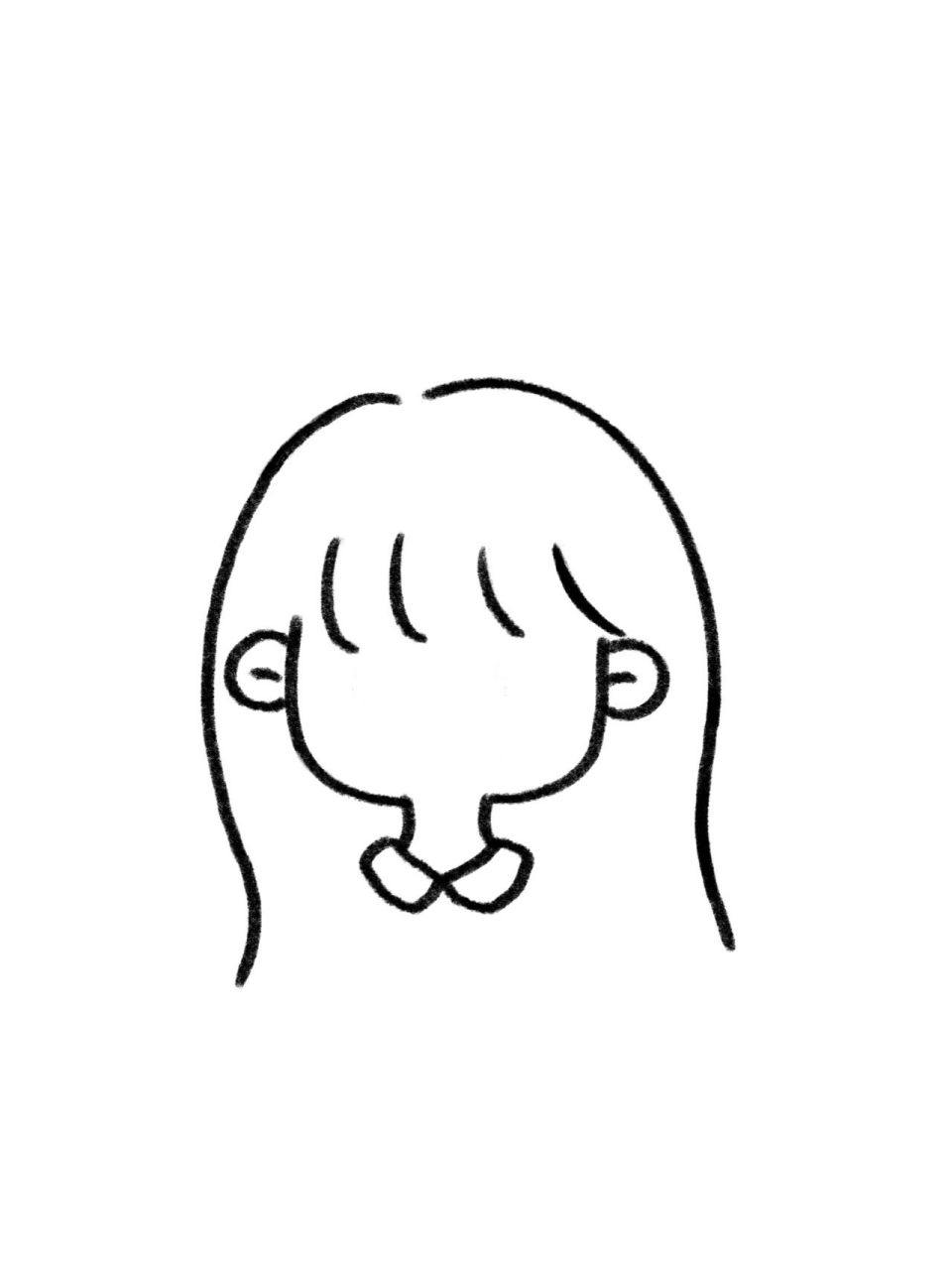 头像简笔画附教程7315长发女生简笔画