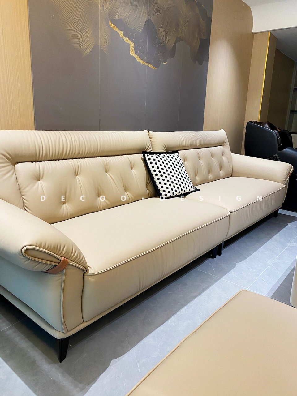 轻奢风,长辈看了直夸的卡其色客厅沙发06 迪卡沙发入户实拍91原图