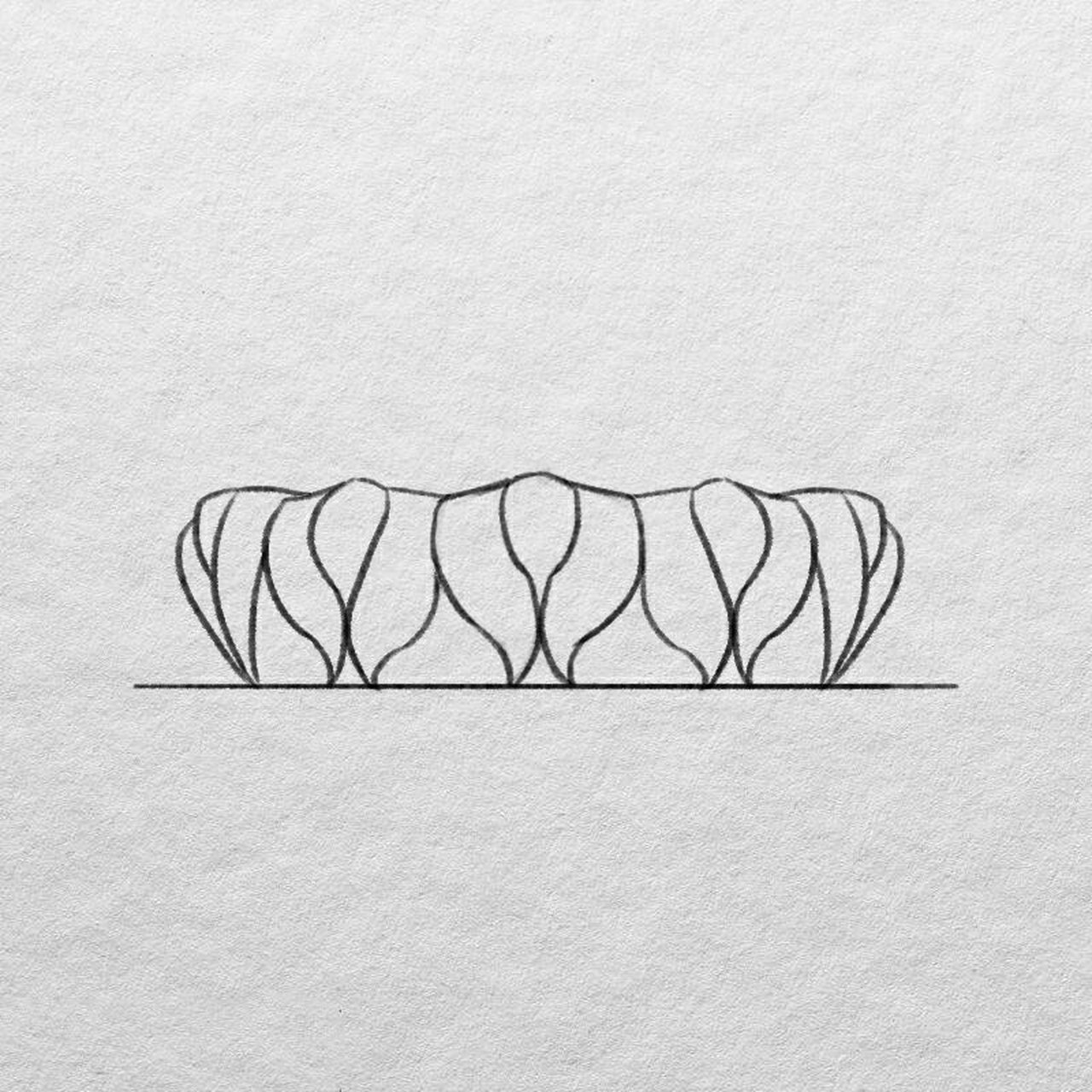 简笔画教程-杭州亚运大莲花(平视图版) 点击头像还有俯视版哦～最后一