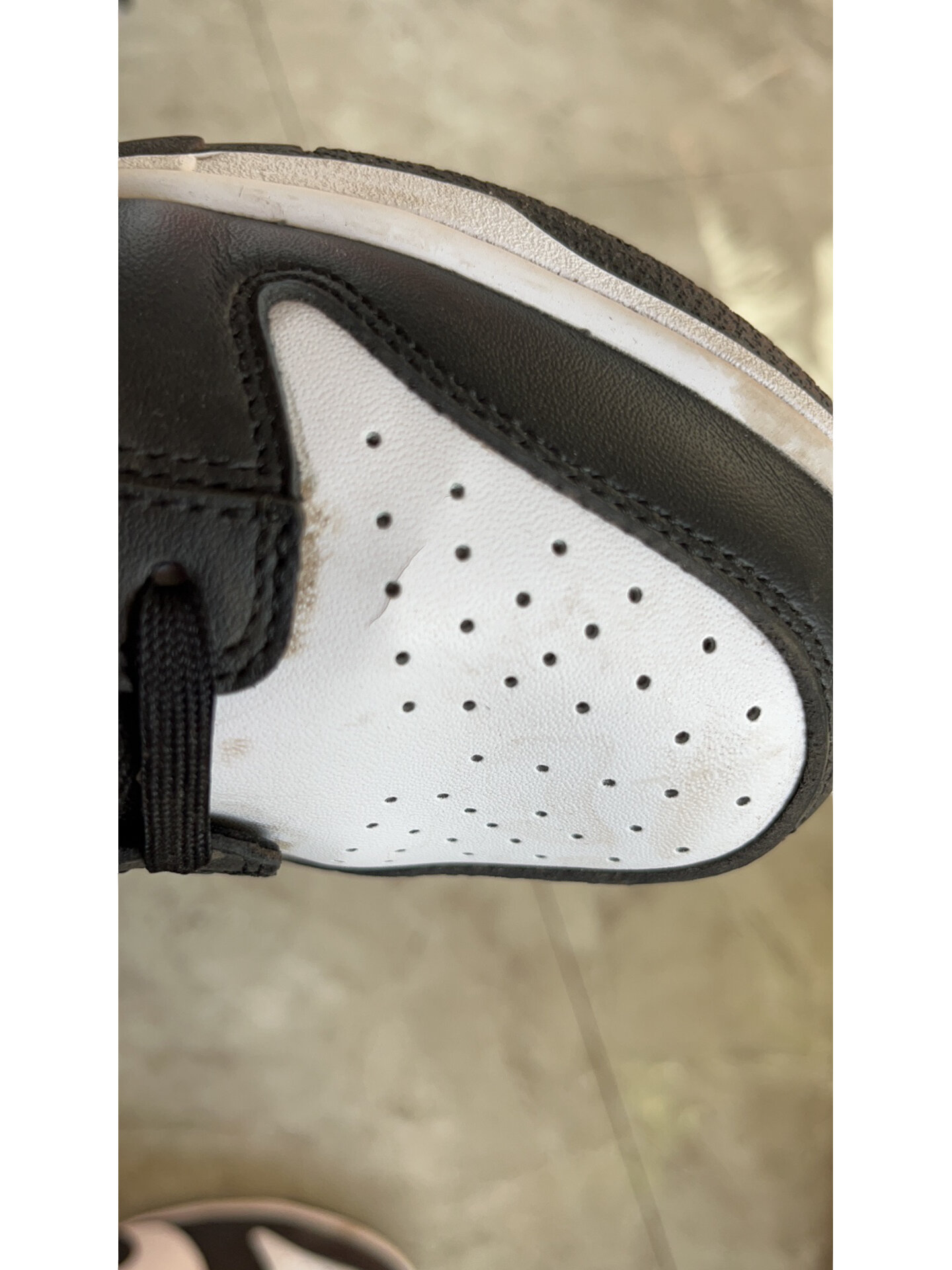 dunk熊猫鞋面开裂,断面