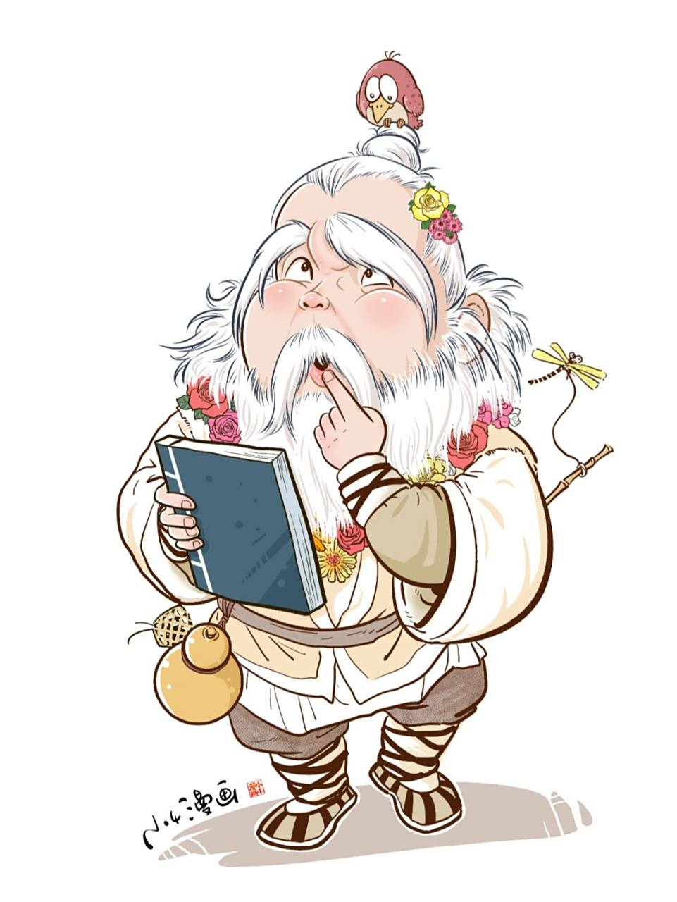 画个呆萌的老顽童 周伯通#射雕英雄传# #老顽童##原创漫画# #周伯通