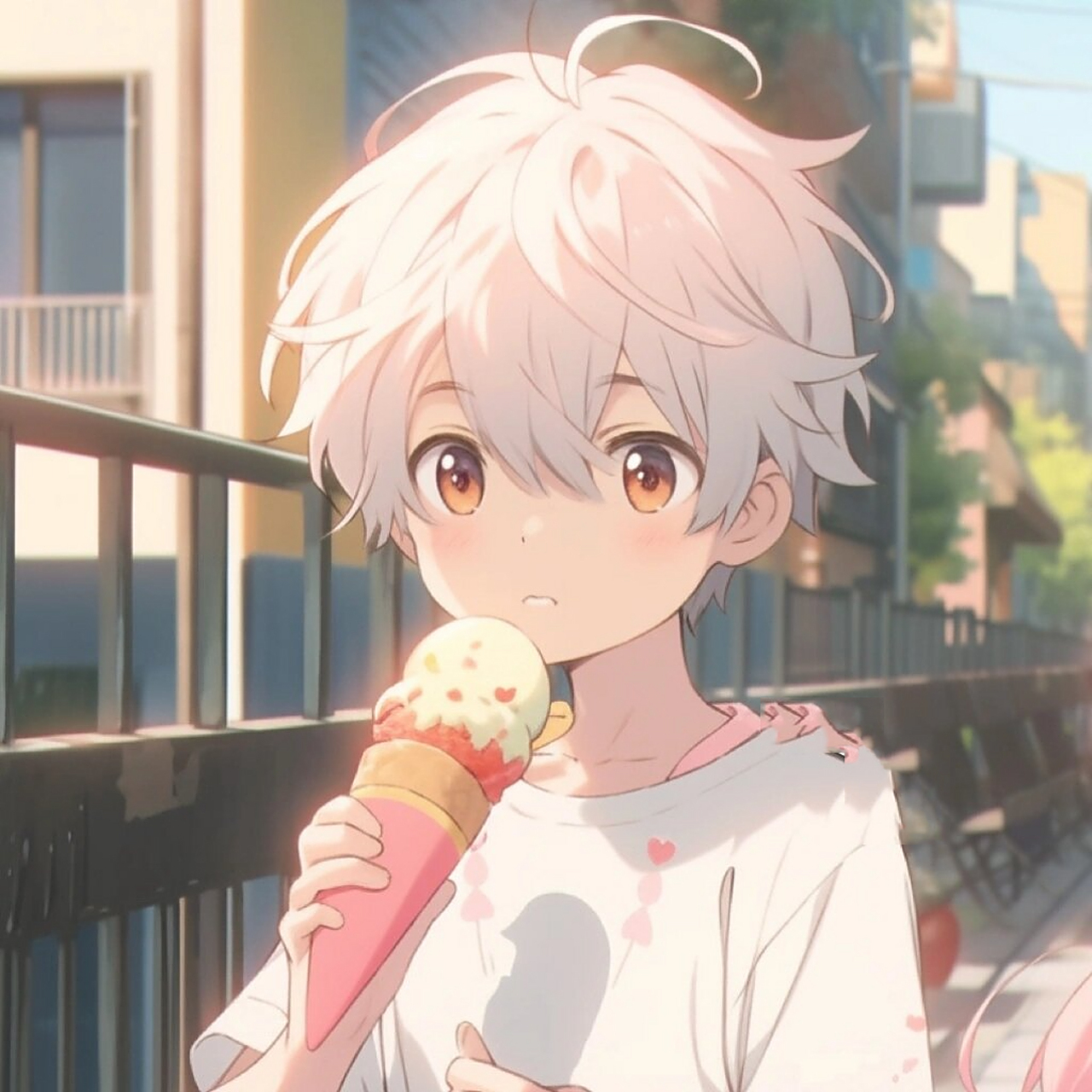 吃冰淇淋小可爱|情侣头像