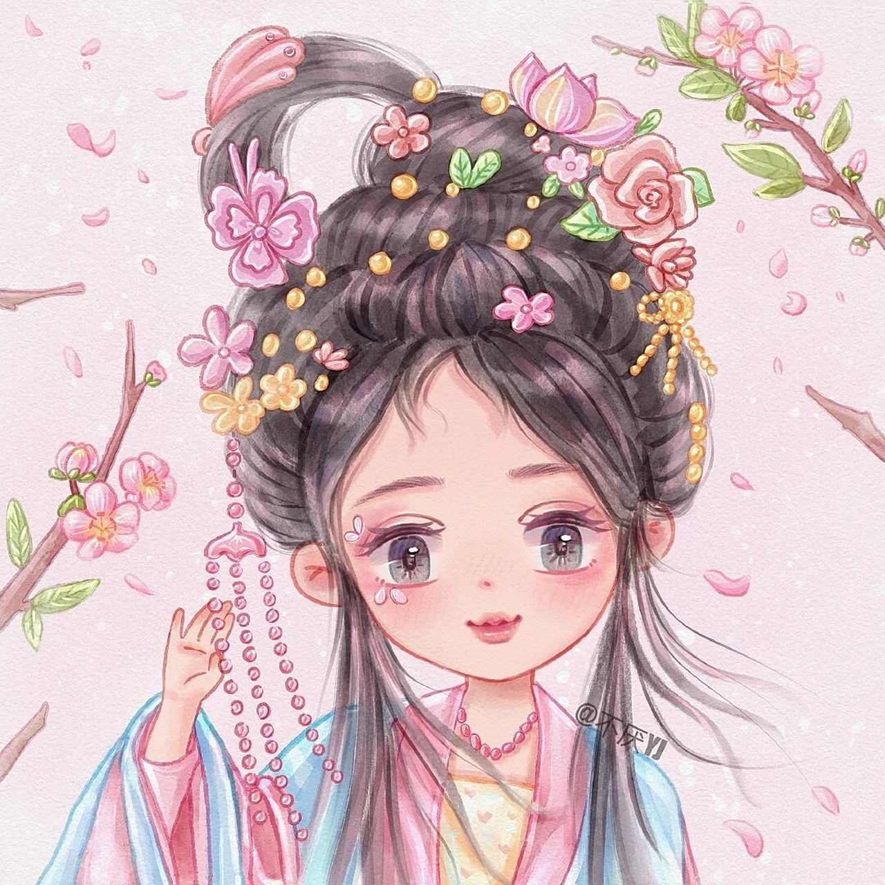 暑期古风动漫人物素材 分享一组古风q版头像 via 准备暑期动漫课的