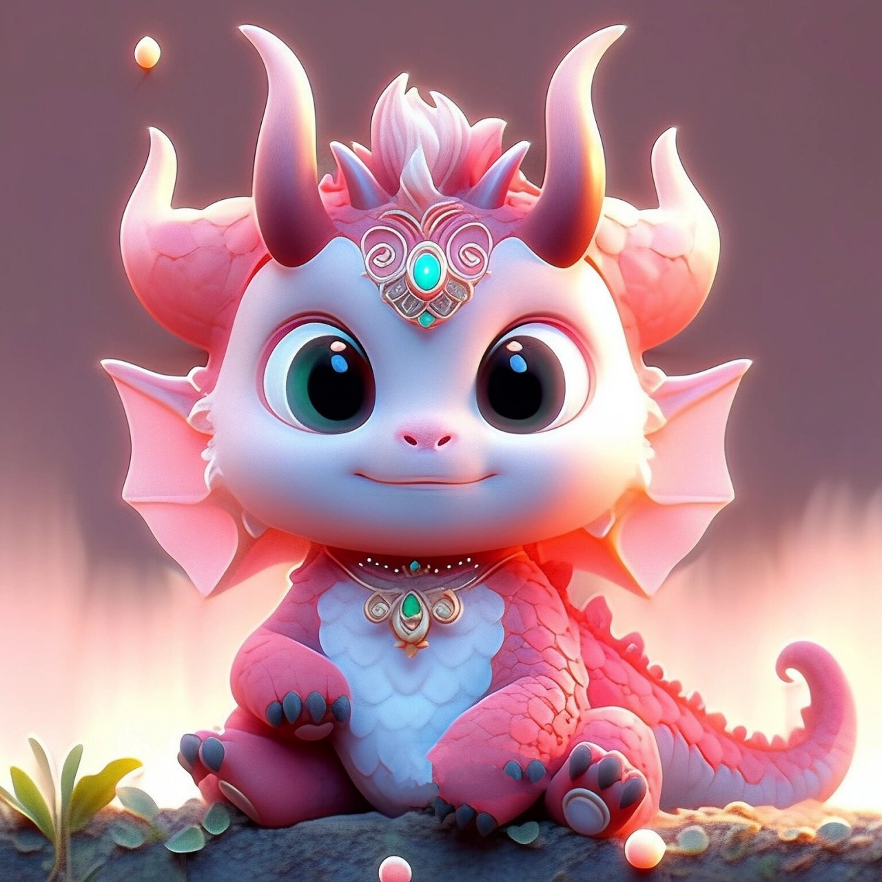 龙壁纸插画 可爱的小奶龙,太漂亮了