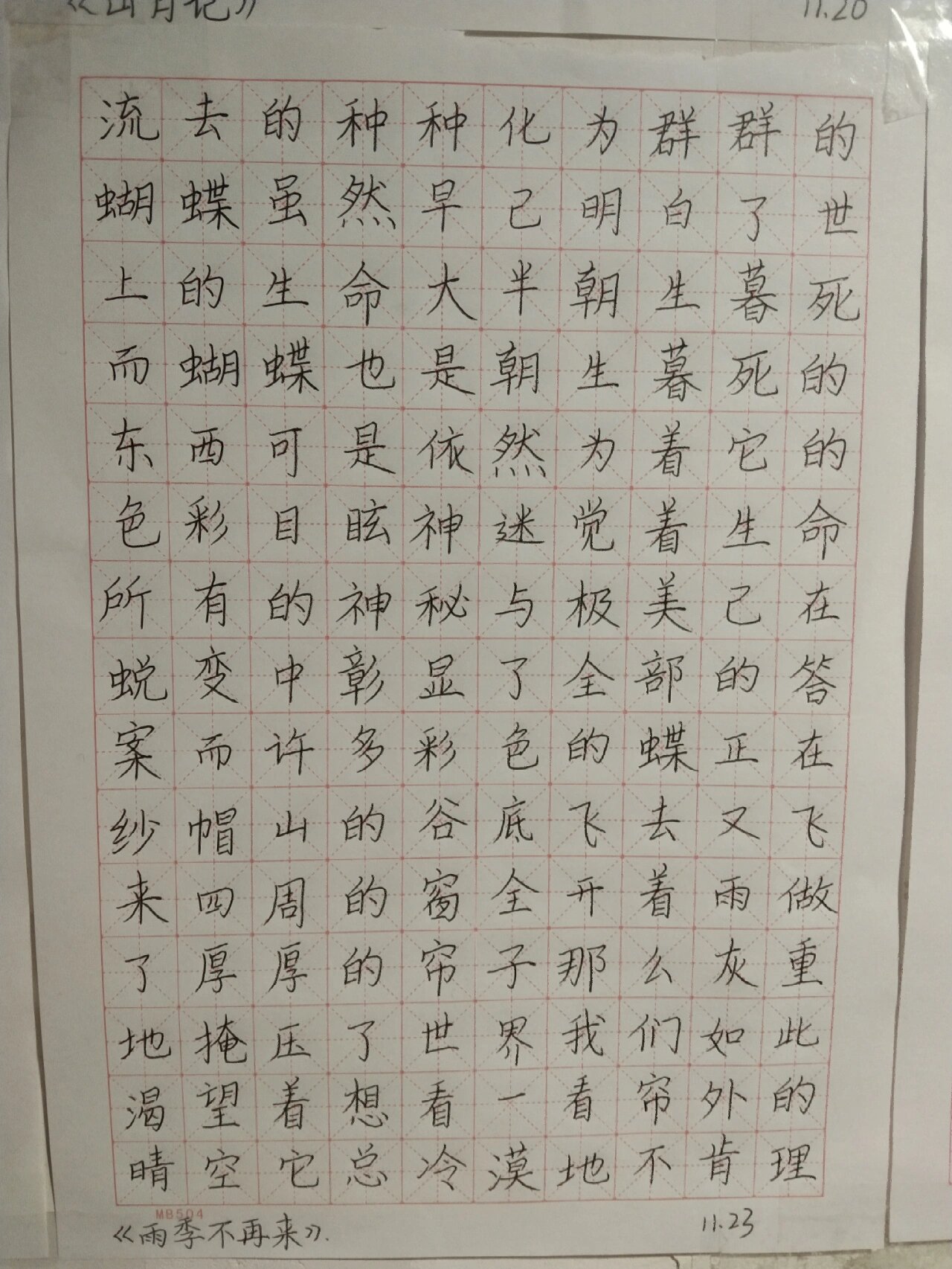 打卡米字格练字