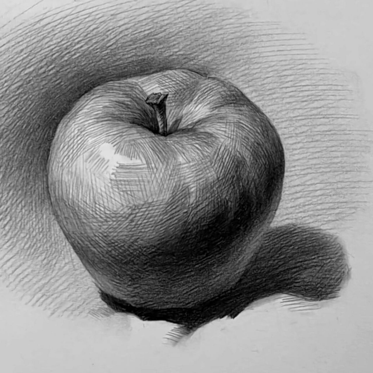 苹果素描躺着图片