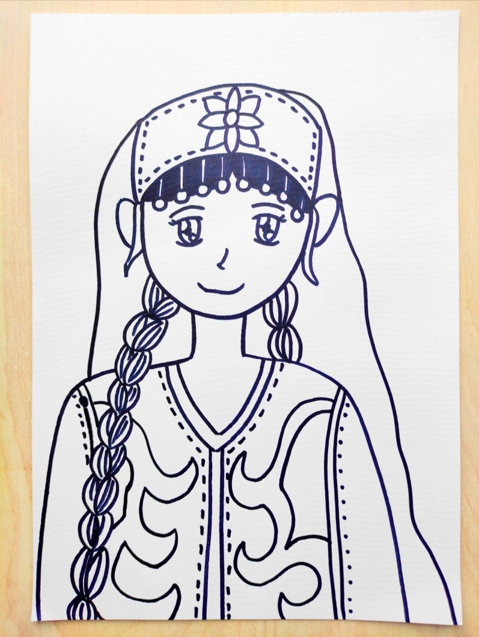 新疆女孩简笔画人物图片