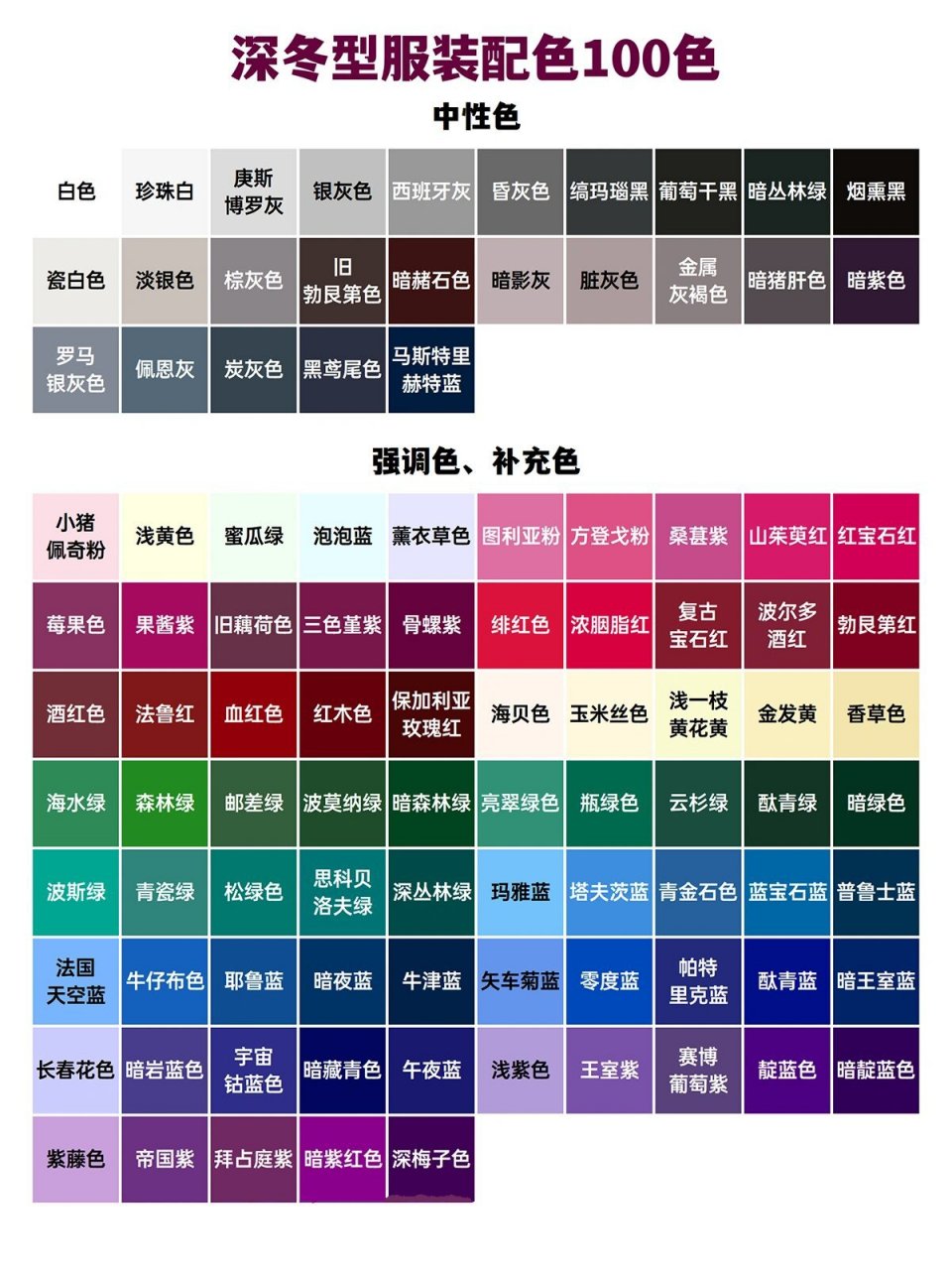 冷皮冷橄榄丨冬季型子季型丨美妆服装色卡 🍠宝宝们大家好,我是你的