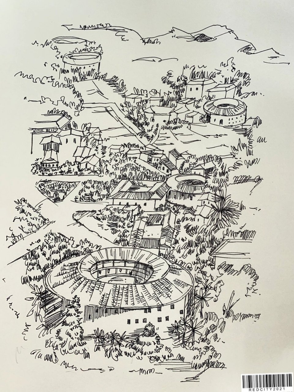 建筑速写 福建土楼 速写练习
