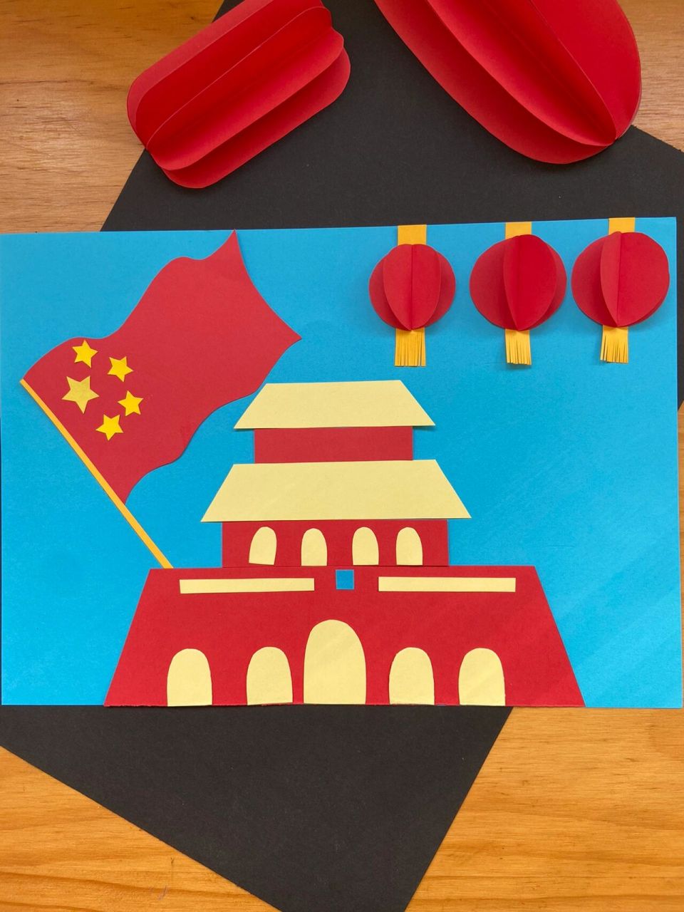 国庆节手工:天安门 国庆节手工,天安门一定要按照这个尺寸来.