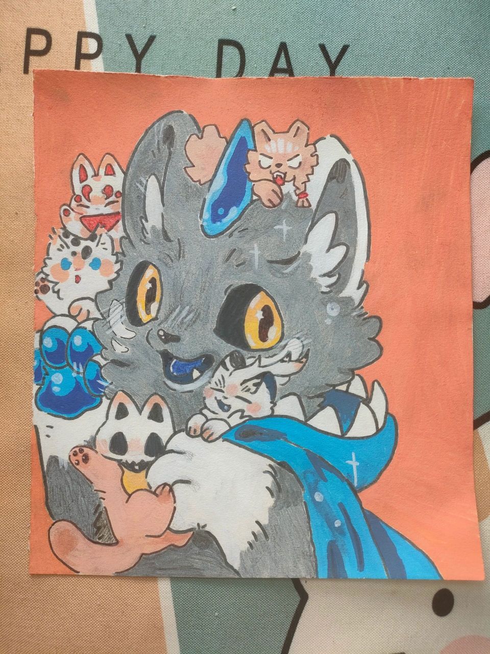 有兽焉谛听 时隔8个月,终于把谛听画好了.封面像一只大眼苍蝇,hhh