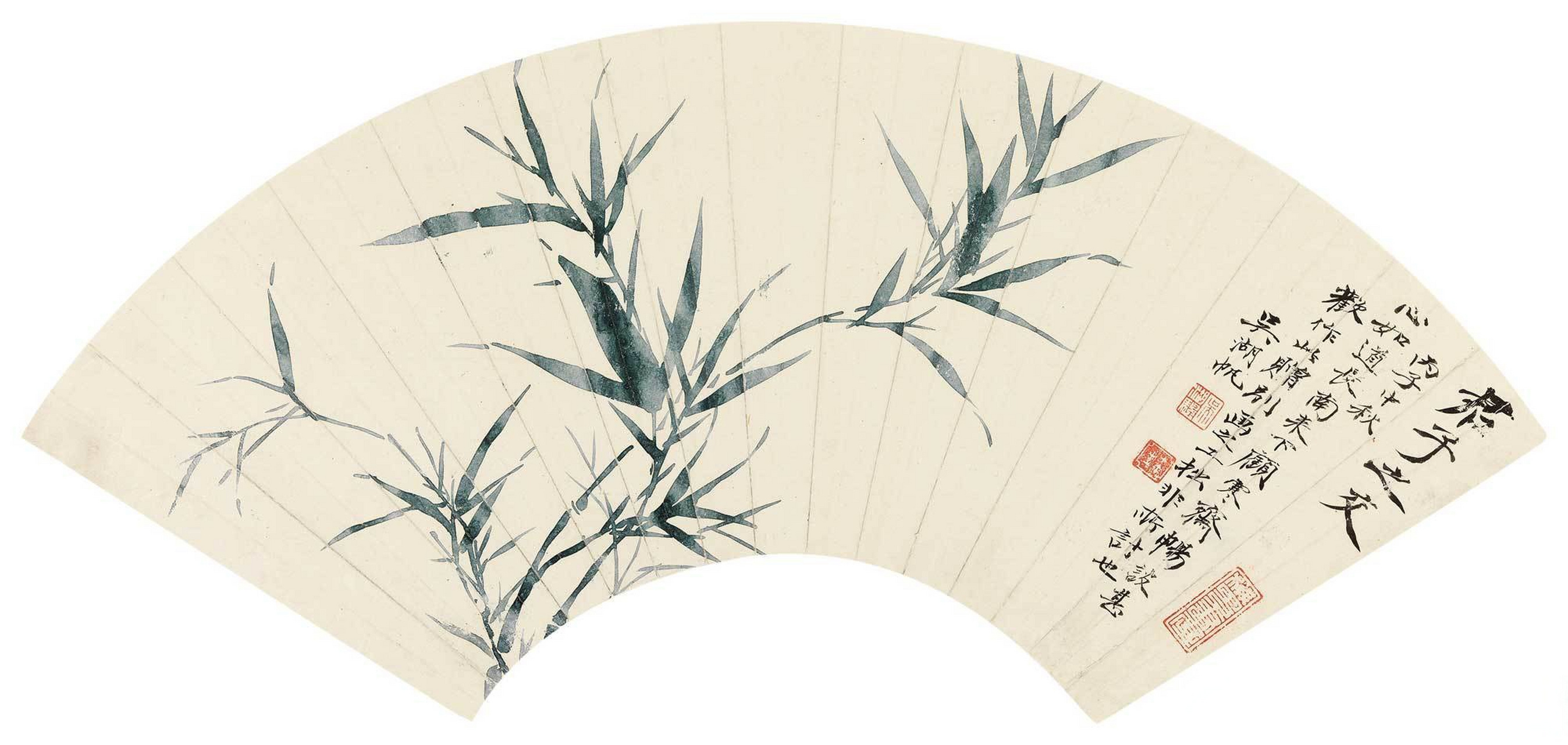 吴湖帆花鸟画扇面  吴湖帆(1894年—1968),江苏苏州人,清代书画家吴大