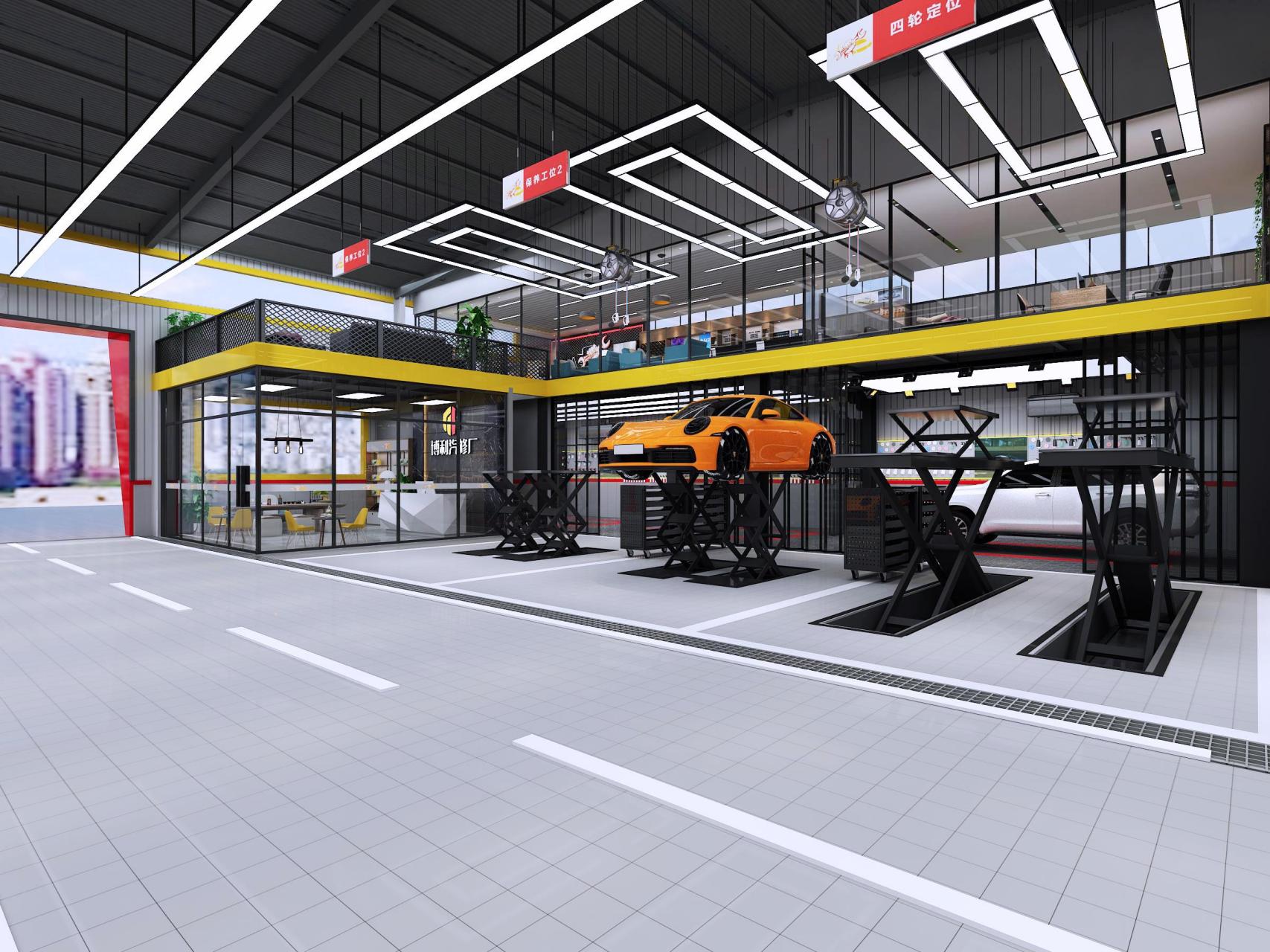 博利汽车修理厂汽修厂设计效果图