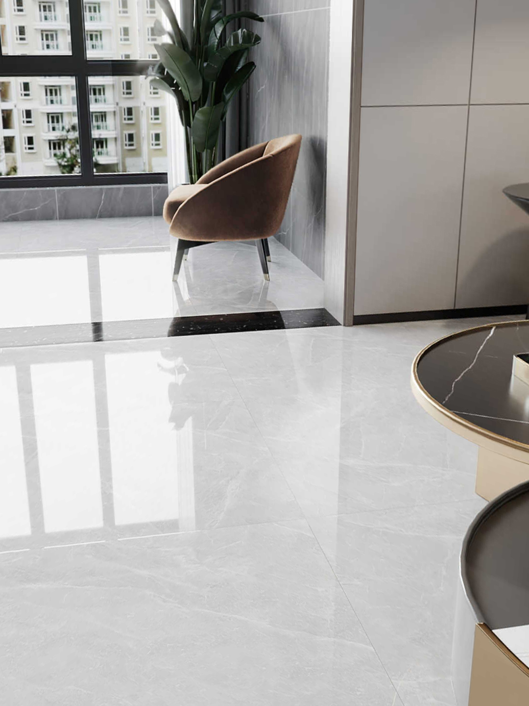 宏宇玛雅尼诺灰hpgm80022,浅灰瓷砖好打理