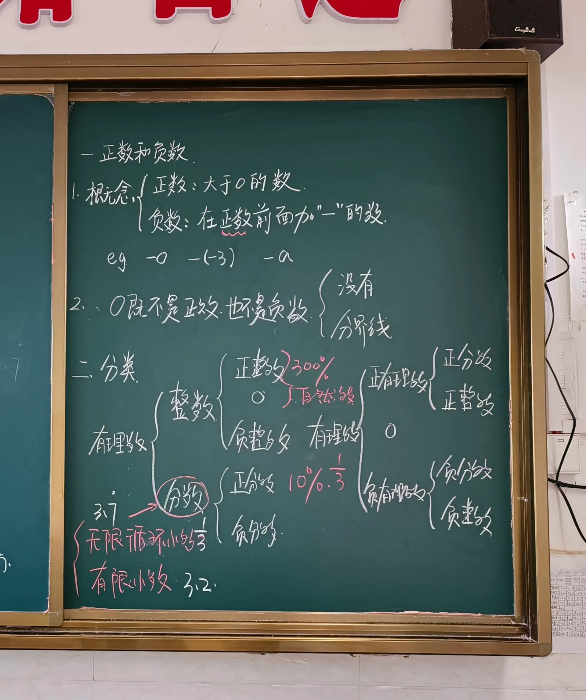 七上数学期中复习第一章有理数板书