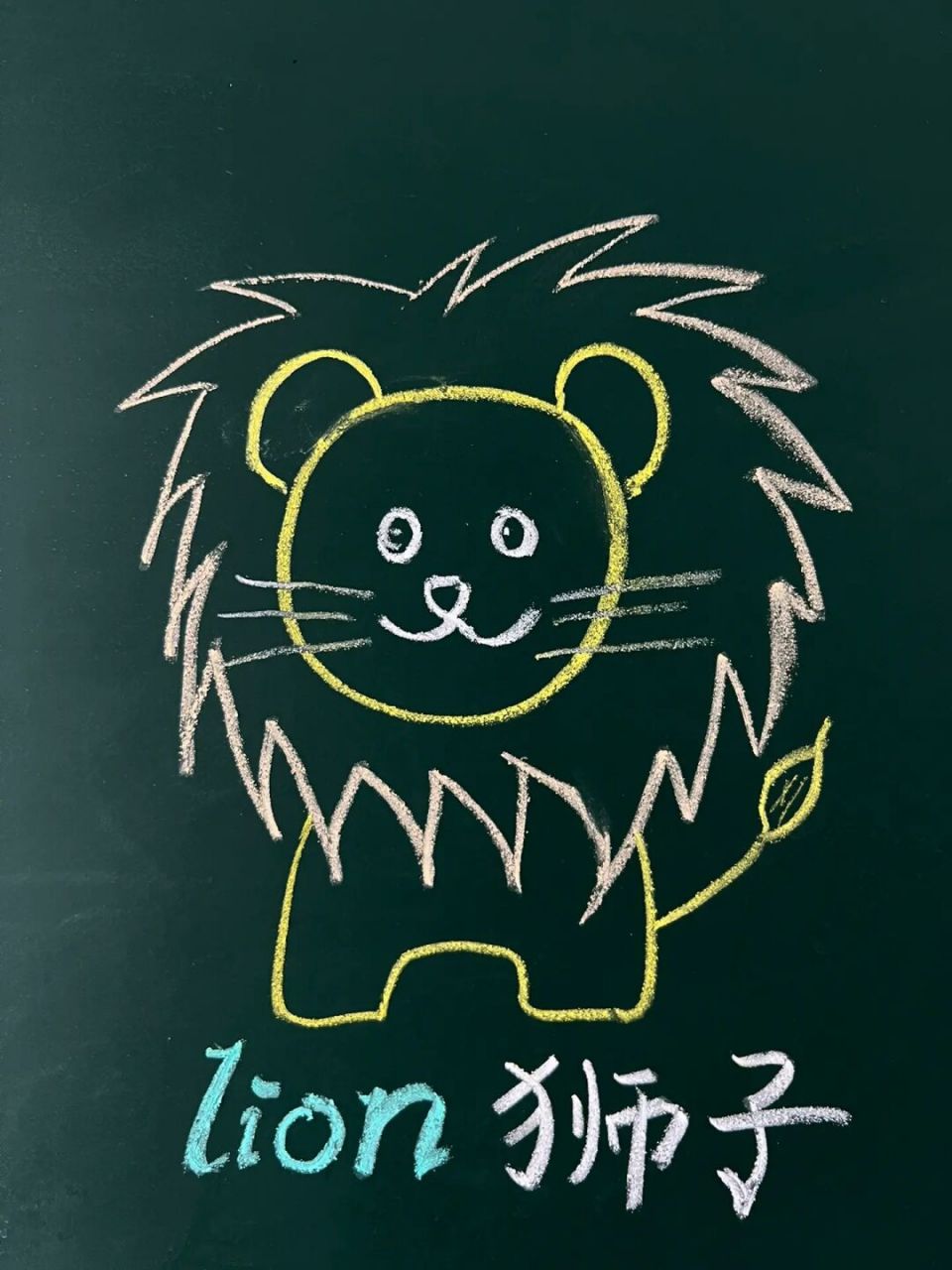 再画上狮子的眼睛,鼻子和嘴巴 5.最后画身体#简笔画# #育儿简笔画