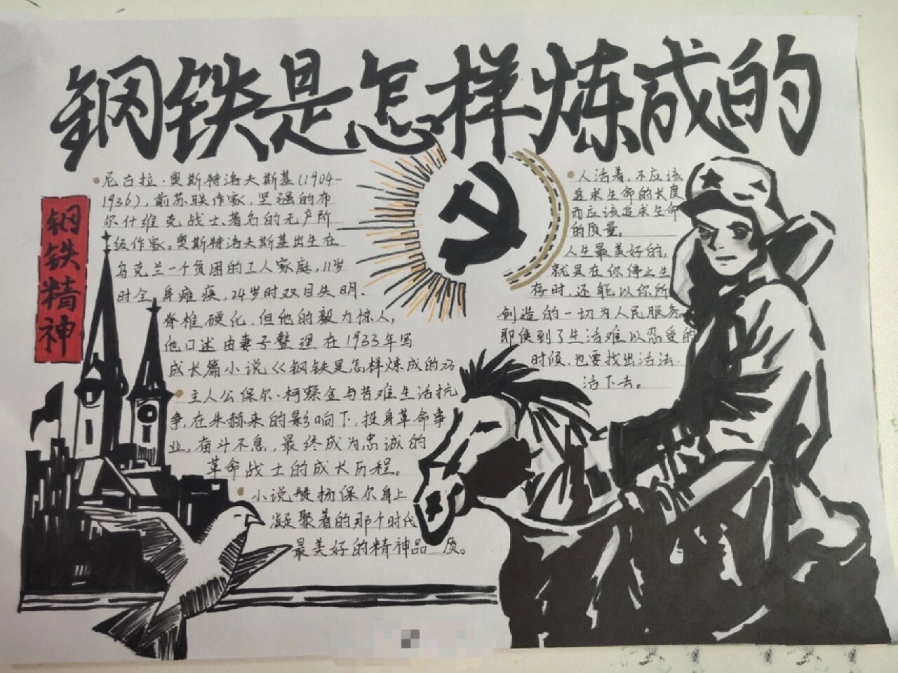 钢铁是怎样炼成的手抄报