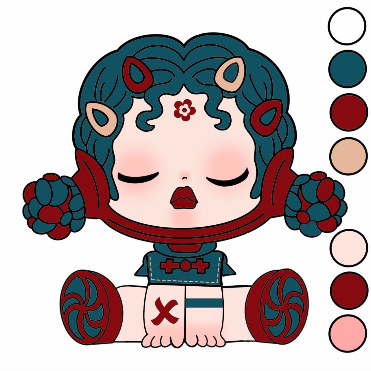 7815【心灵捕手】泡泡玛特石膏娃娃配色7815 参考插画作品