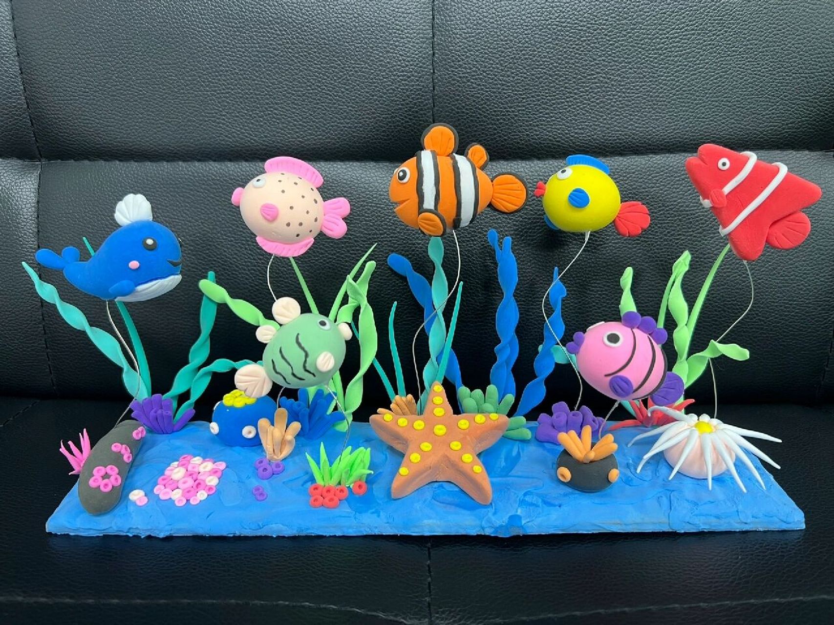 海底小鱼手工粘土