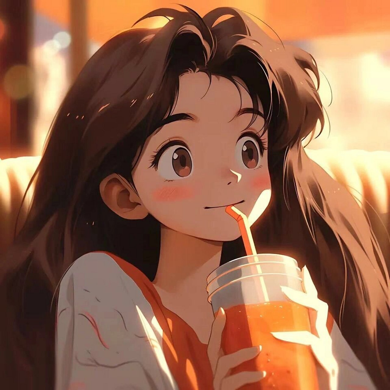 夏天和汽水最配的动漫女头 闺蜜头像 #卡通头像# #动漫女生头像