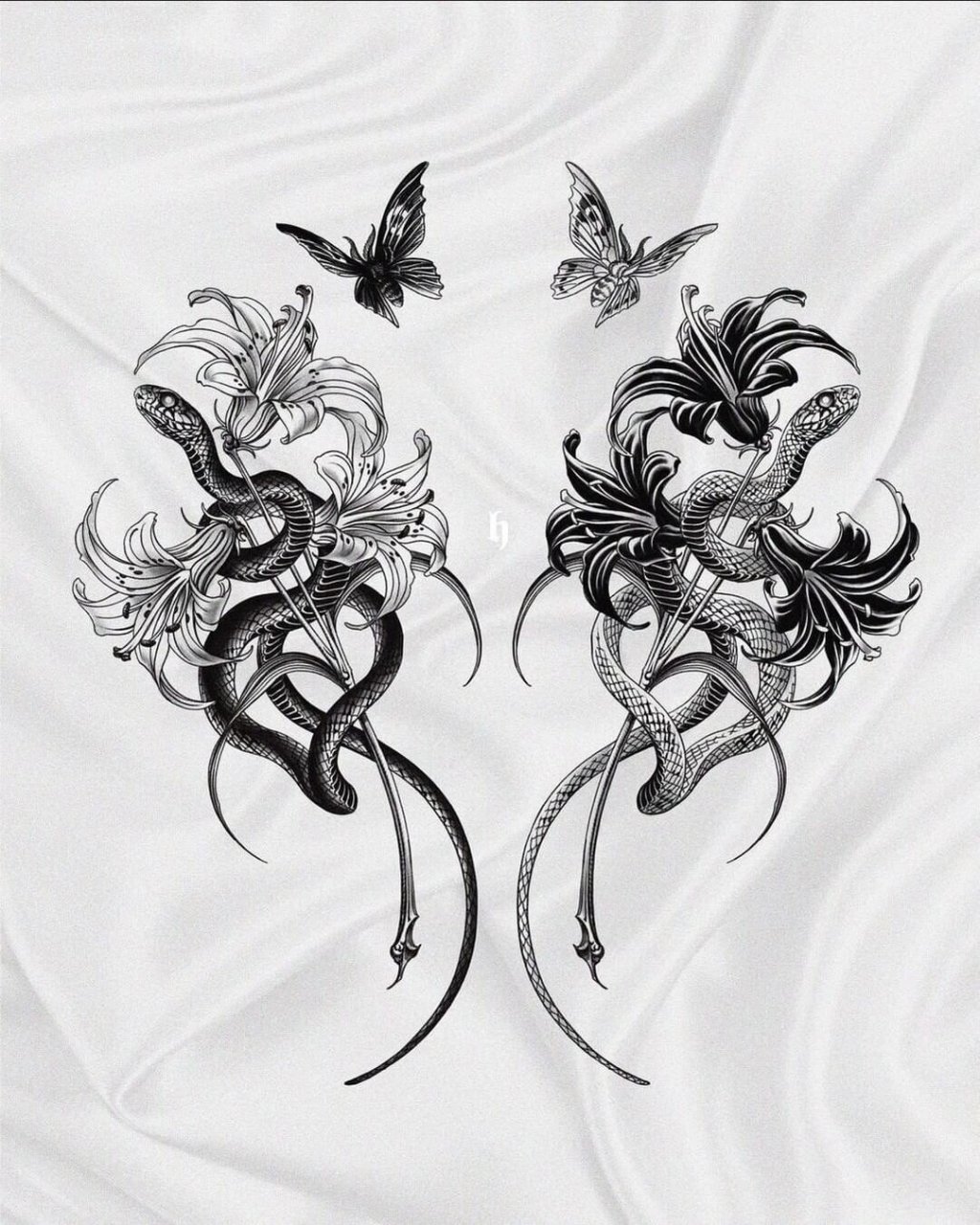 龙纹身 彼岸花纹身 就喜欢这个调调