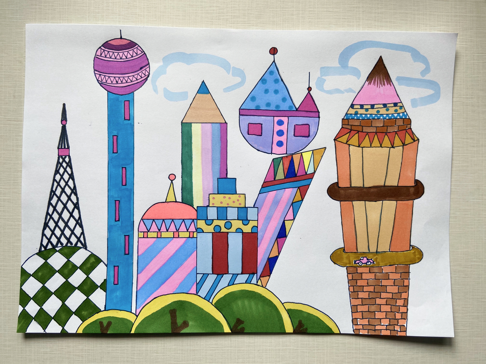 三年级美术作业～未来的建筑