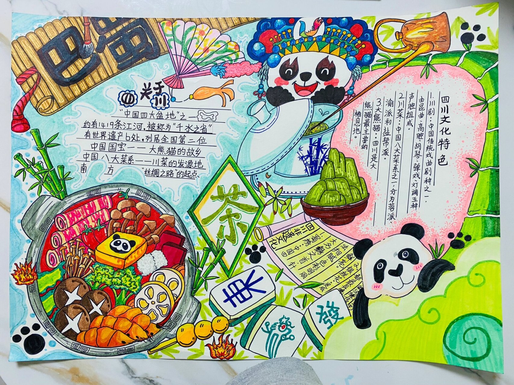 《巴蜀文化》手抄报 🎨——蜀之山水 西南奇绝 蜀之四时 物华芳新