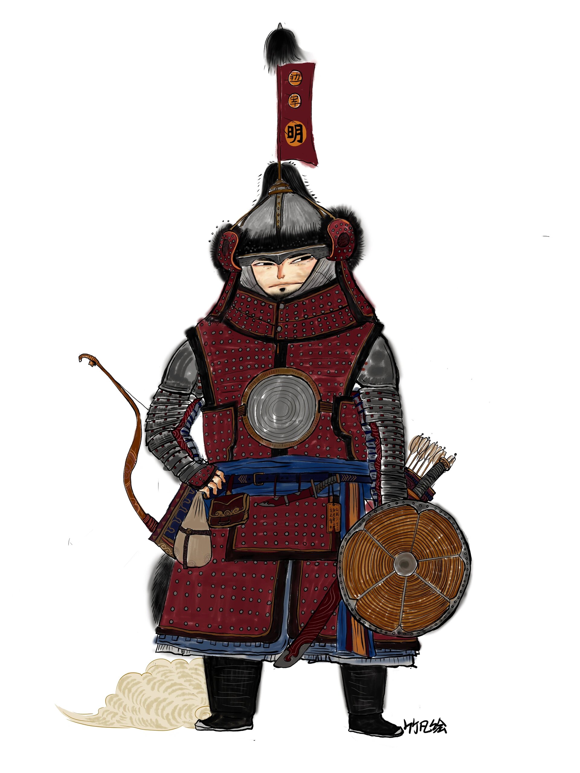 明边军绘制图 #画画的日常# #铠甲##明军# #边军# #古代士兵# #原创