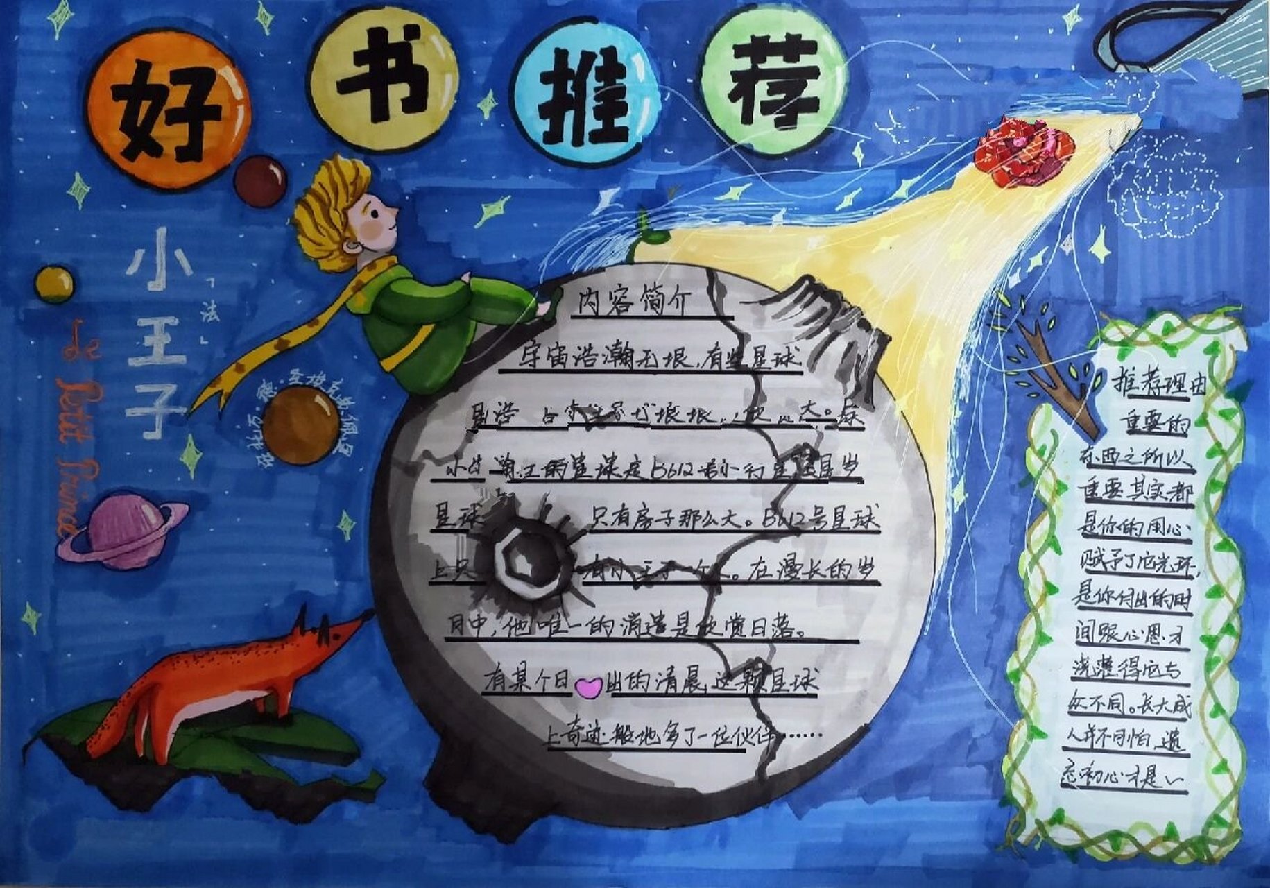 好书推荐手抄报#小报《小王子》
