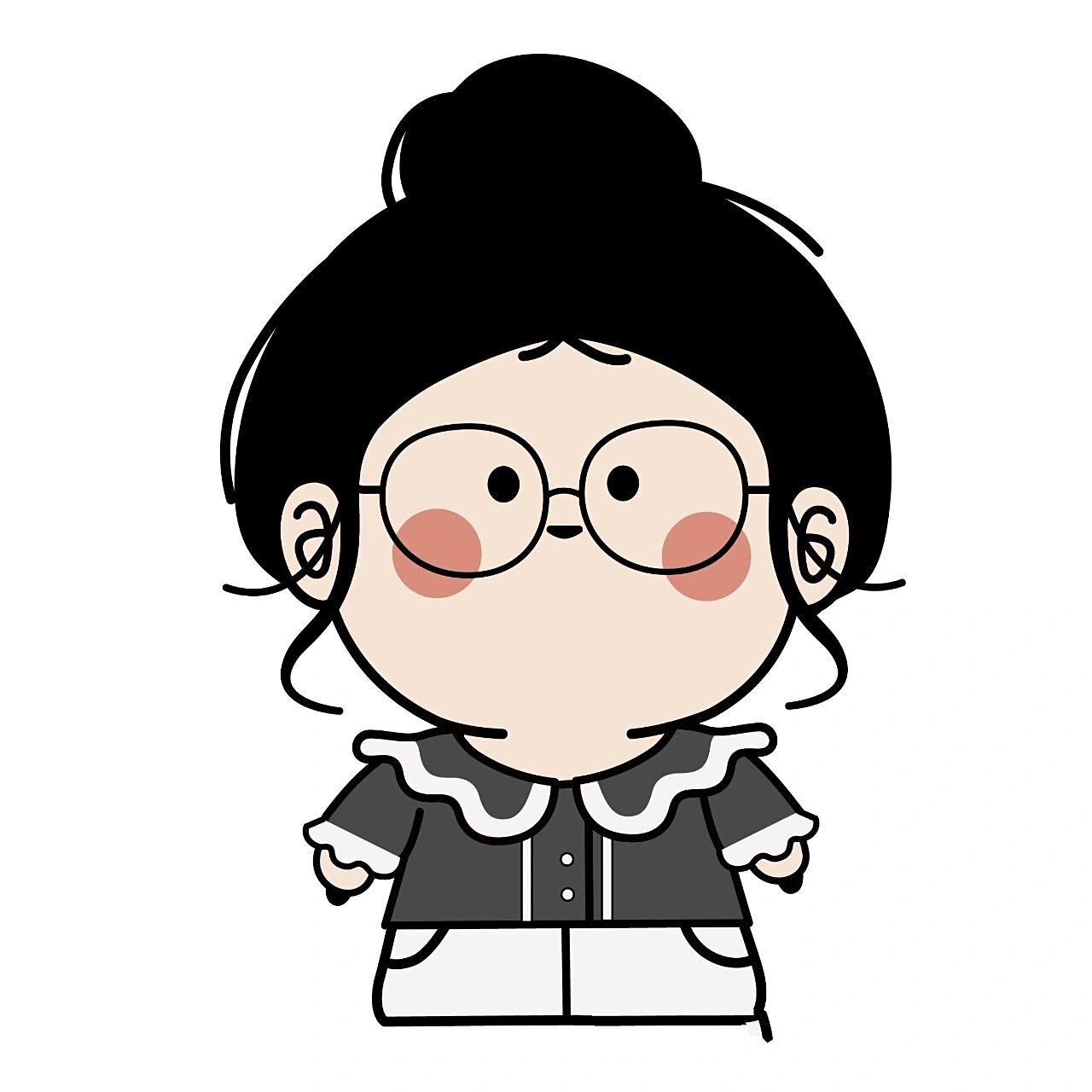 头像|可爱丸子头妹妹,带眼镜妹妹 丸子头的各种不同扎法