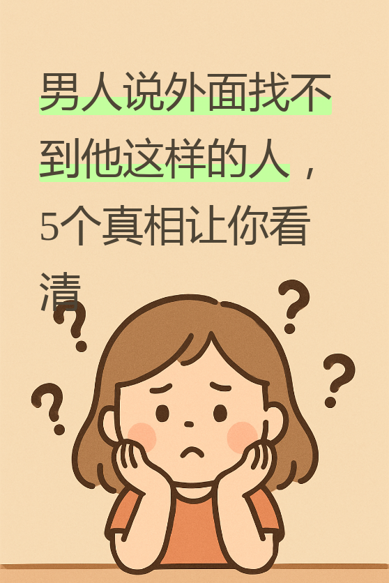 最近收到一位姐妹的私信,她说老公总爱说外面找不到我这样的人,问我