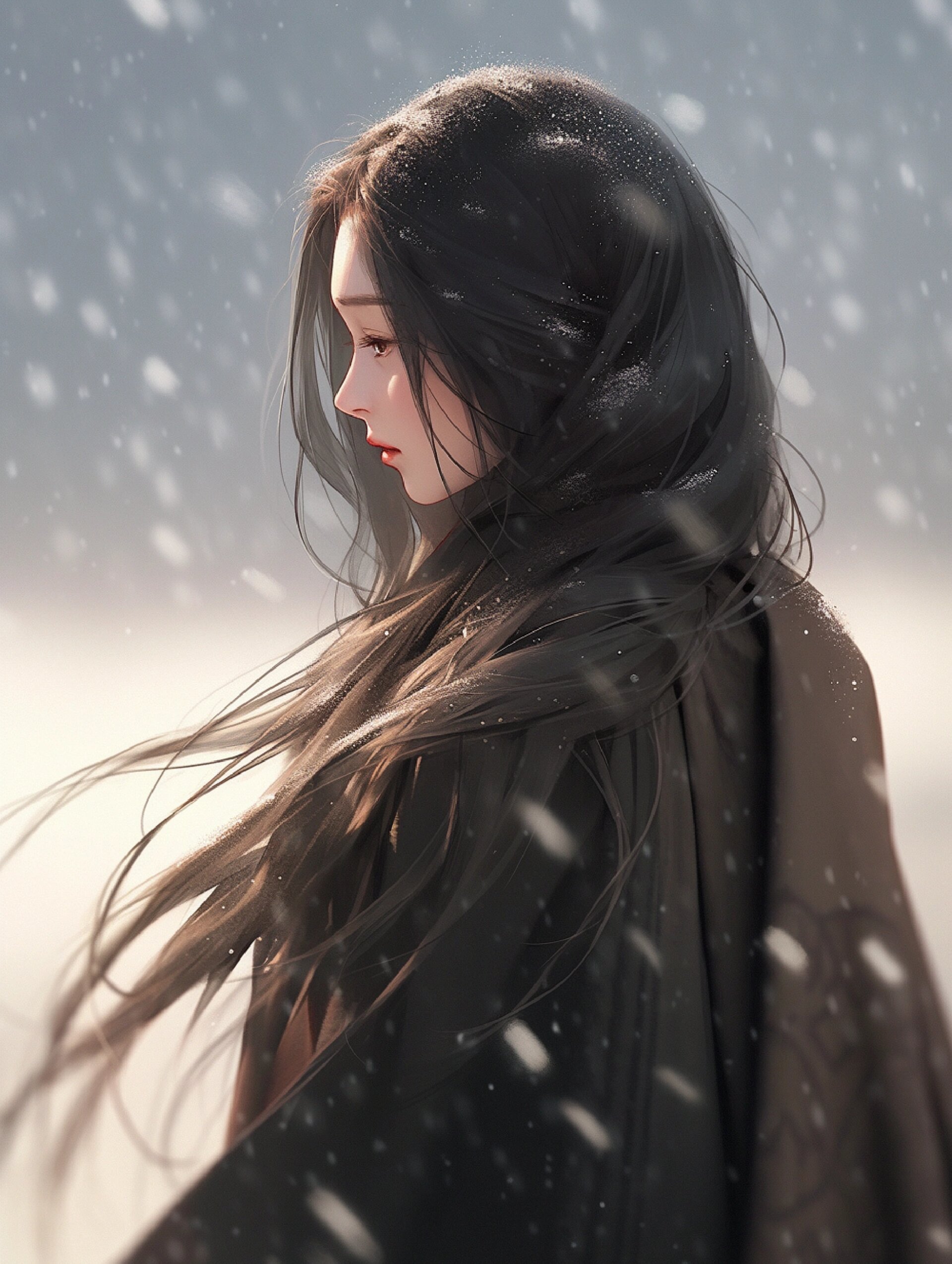 冬天|背影女伤感头像@散步在阳光下的动态