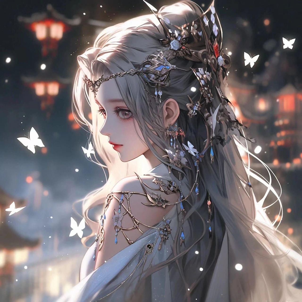 精灵系列41566|光影|女生头像 密林中奔跑的小精灵, 喃喃细语说些