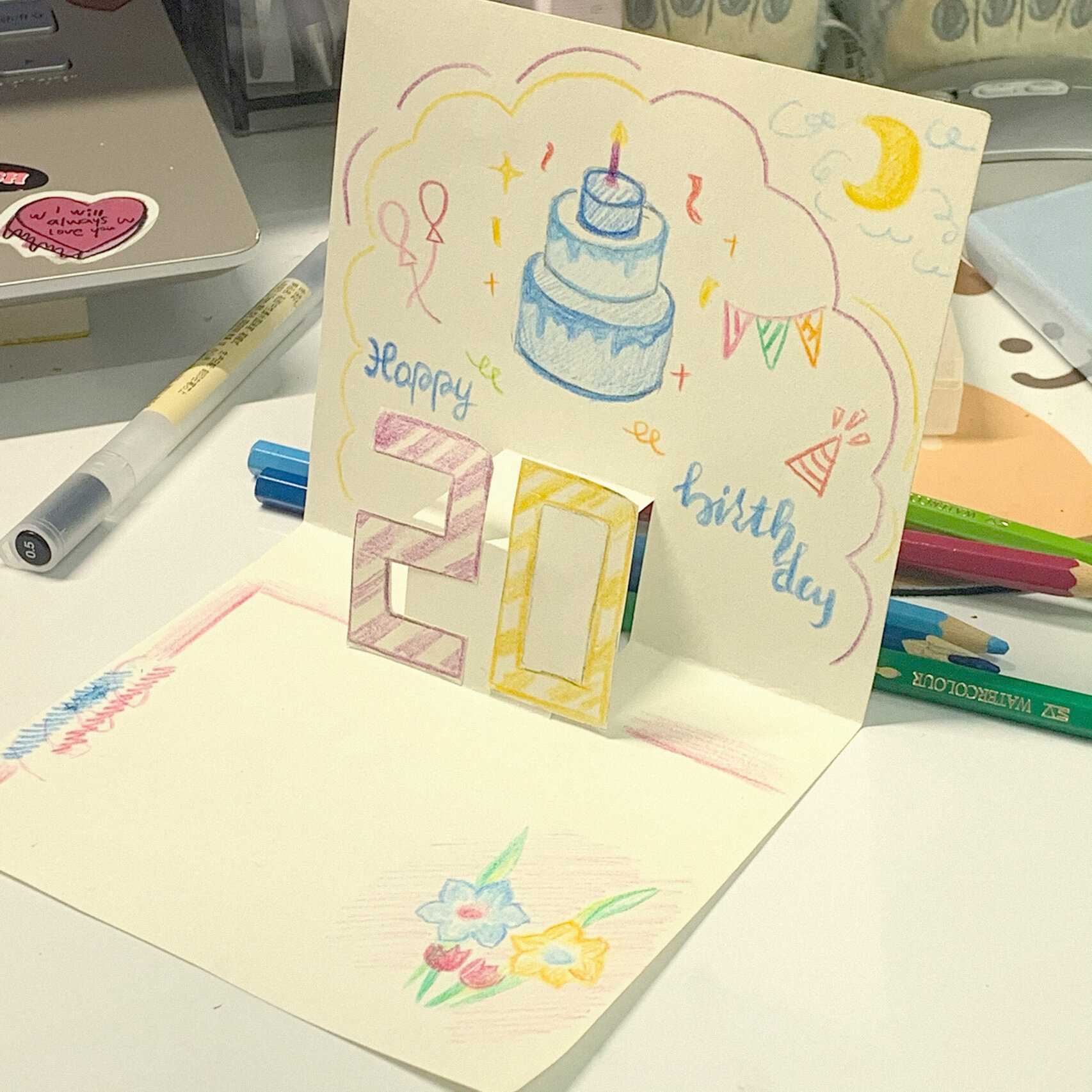 彩铅|手绘生日贺卡