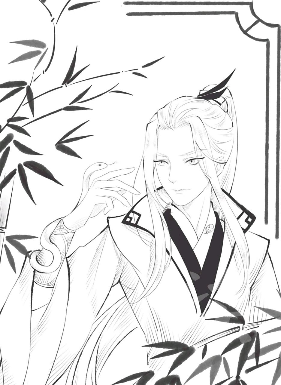 插画学习分享‖古风人物手绘素材 《盛世蓝颜》古风美男漫画技法