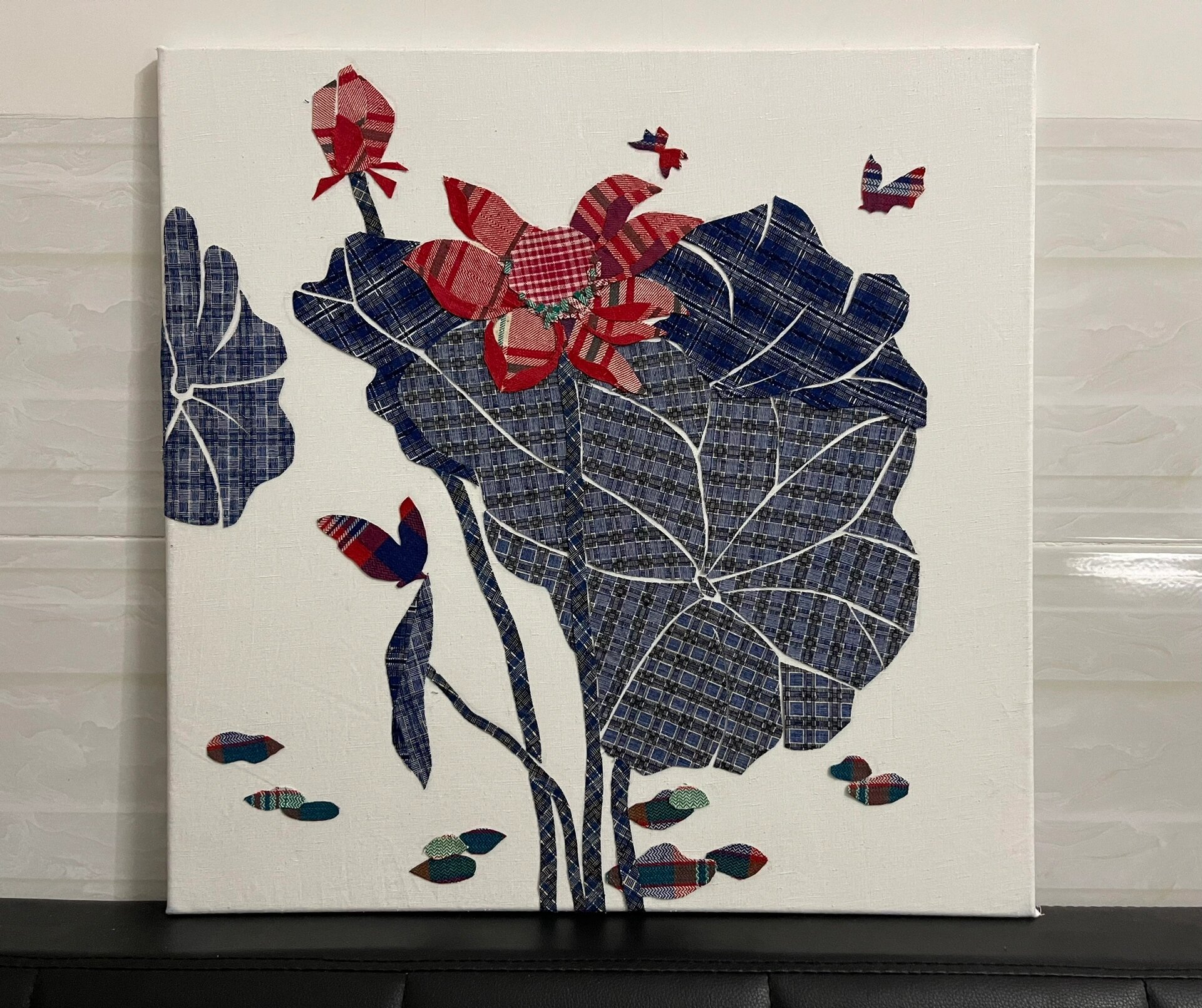 荷花|布艺拼贴画|教程步骤 简单易学的荷花贴面手工制作