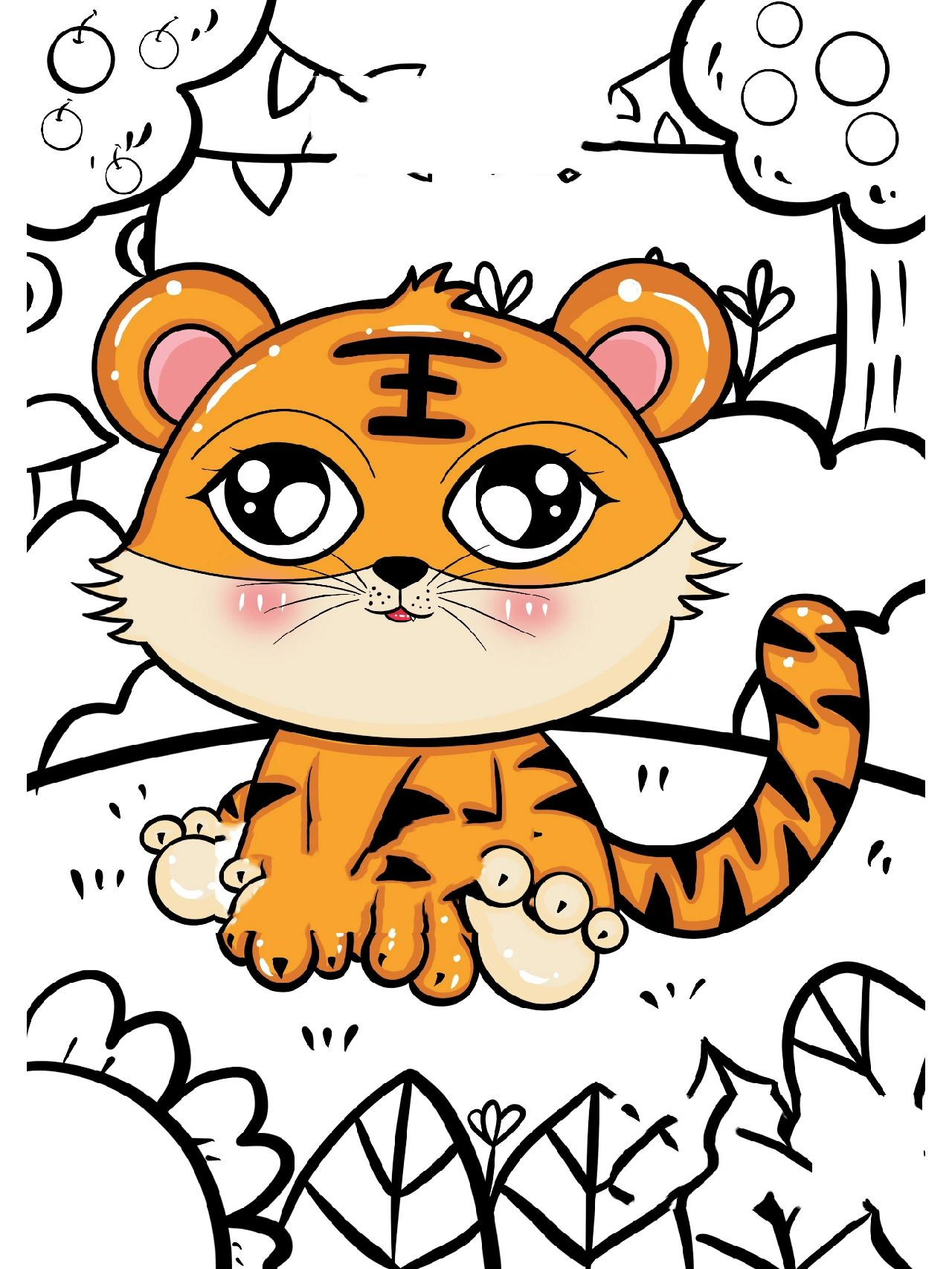 创意美术老虎儿童画