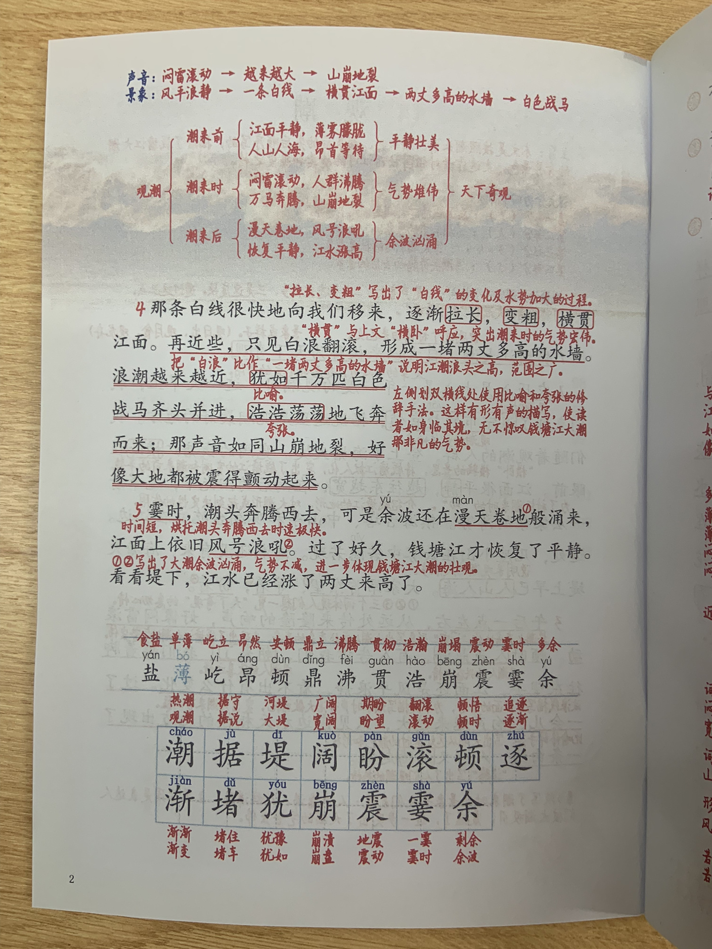 四年级上册《观潮》随堂笔记