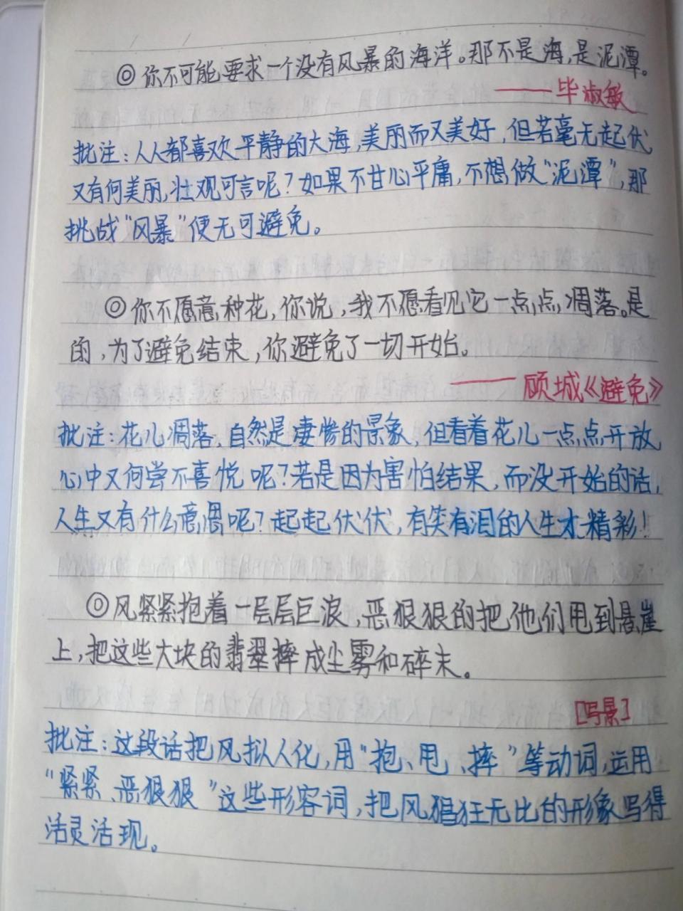 好句段摘抄 批注 好句段摘抄来了 还有批注哦 	 我在朦胧中,眼前展开